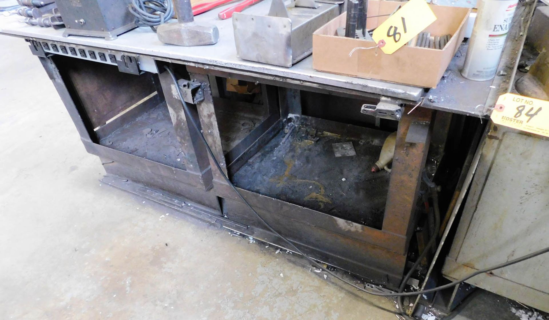 36" X 72" STEEL WELDING TABLE (NO CONTENTS)