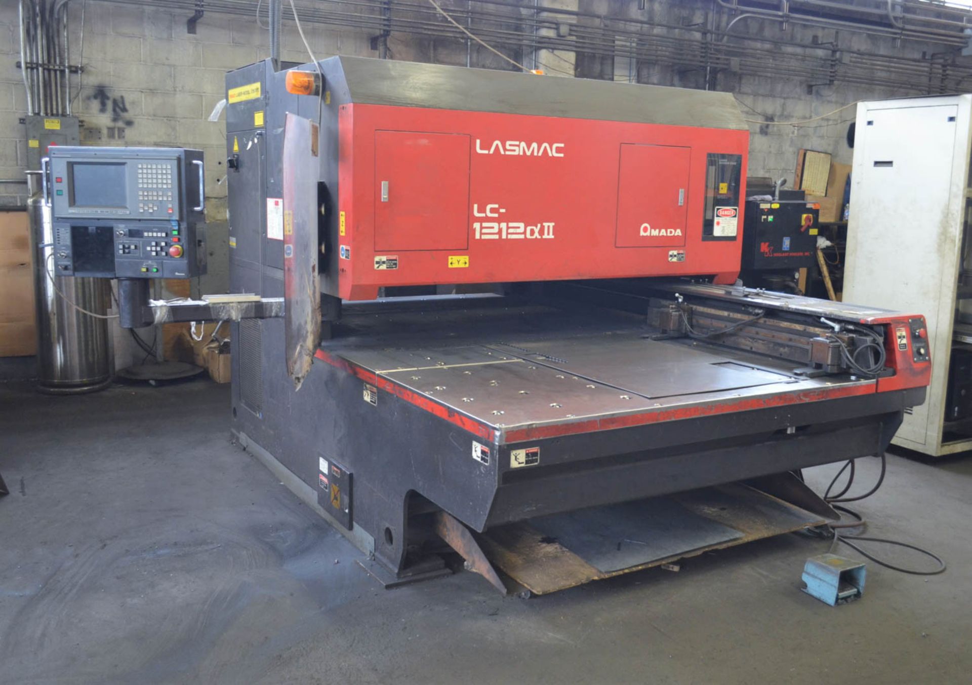 AMADA LASMAC MDL. LC1212A2 CNC PULSAR 1.5KW HYBRID LASER, WITH 49.2" X 49.2" TRAVEL, .375" MILD