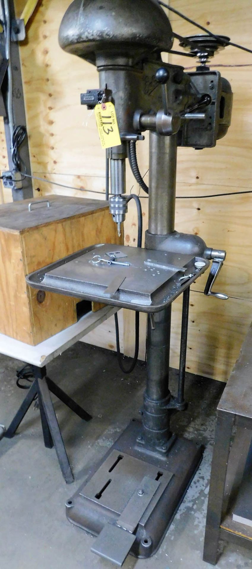 BUFFALO NO 18 FLOOR TYPE DRILL PRESS, 14" X 14"