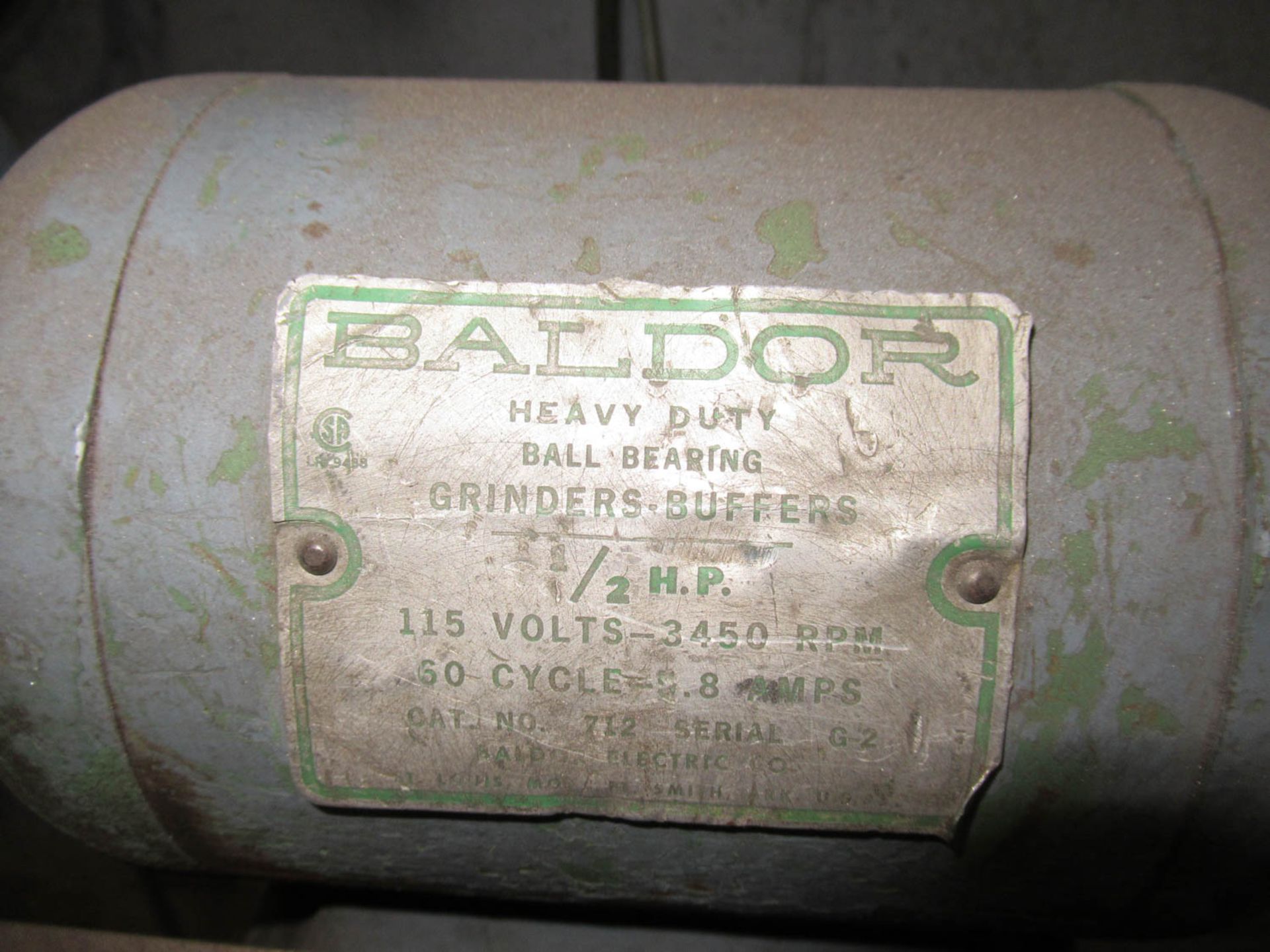 BALDOR DOUBLE END PEDESTAL GRINDER, 1/2HP - Image 2 of 2