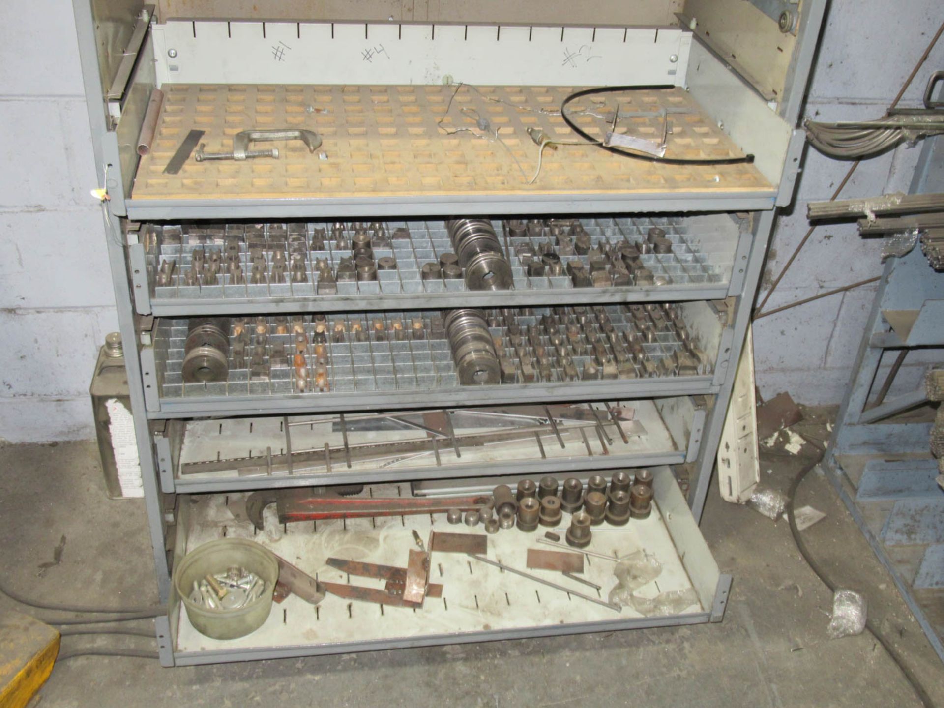 SHUSTER MDL. AWS&C WIRE STRAIGHTENER AND CUT-OFF, 7' RUN-OUT, WITH ASSORTED DIES, S/N: 1A-112 - Image 5 of 6