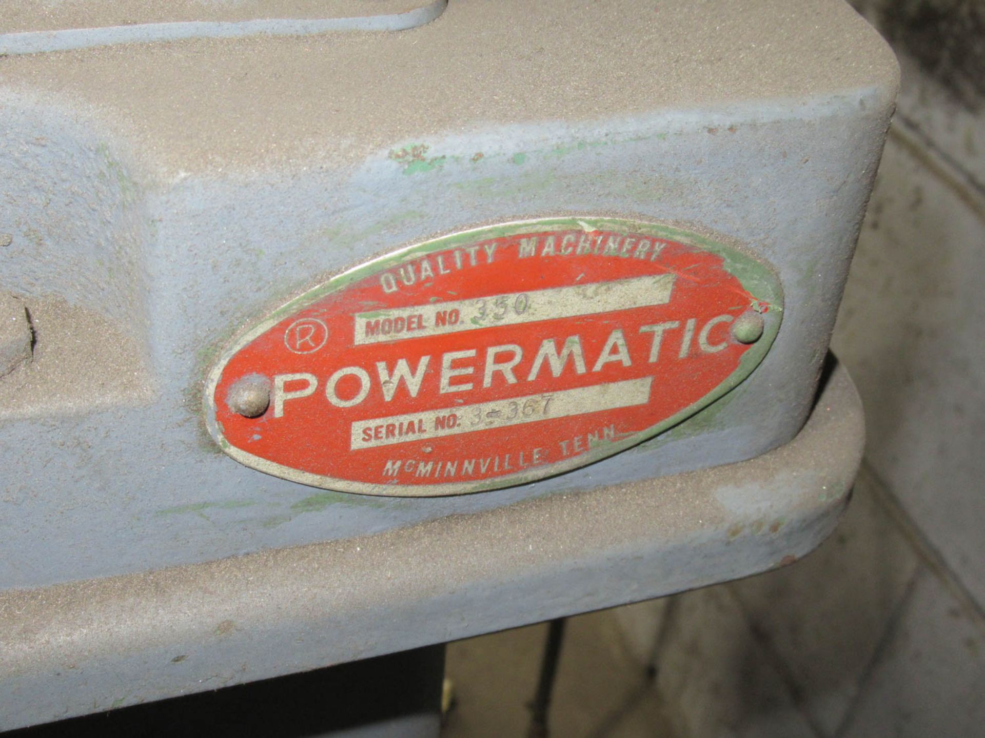 POWERMATIC MDL. 350 PEDESTAL GRINDER, S/N: 3-367 - Image 2 of 3