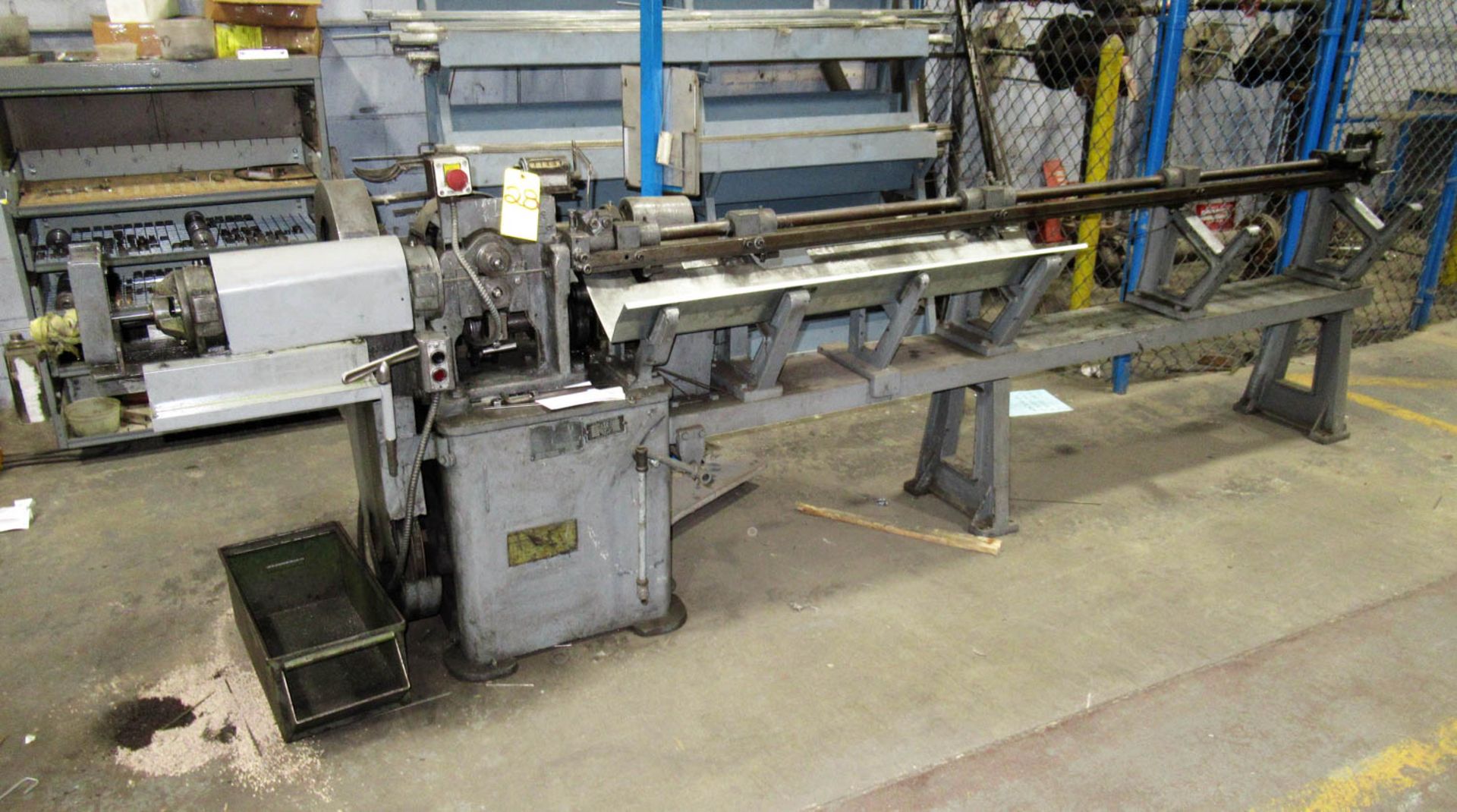 SHUSTER MDL. AWS&C WIRE STRAIGHTENER AND CUT-OFF, 7' RUN-OUT, WITH ASSORTED DIES, S/N: 1A-112