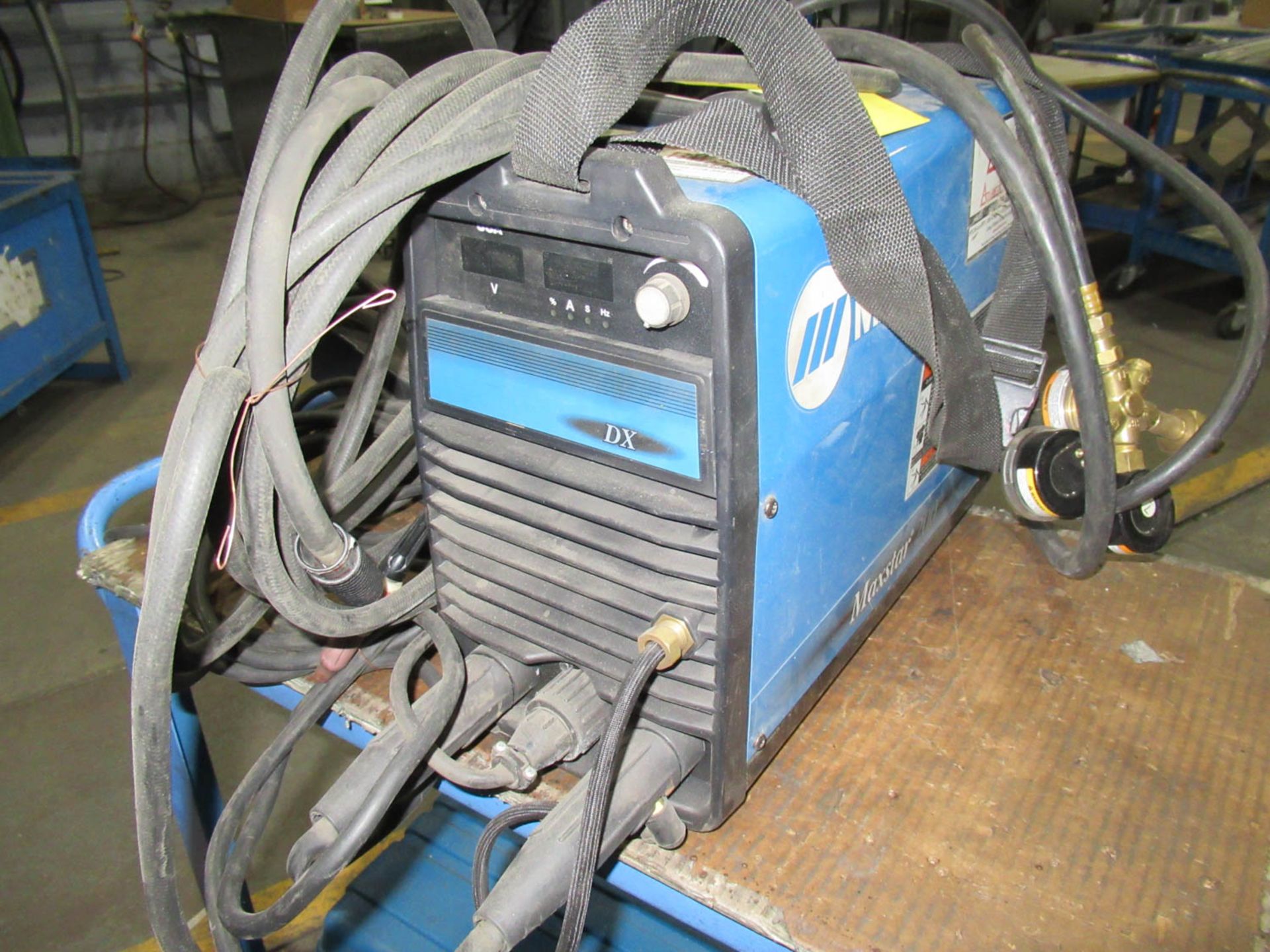 MILLER MDL. MAXSTAR 200DX 200-AMP PORTABLE DC TIG / STICK WELDER, DIGITAL CONTROLS, AIR COOLED, S/N: