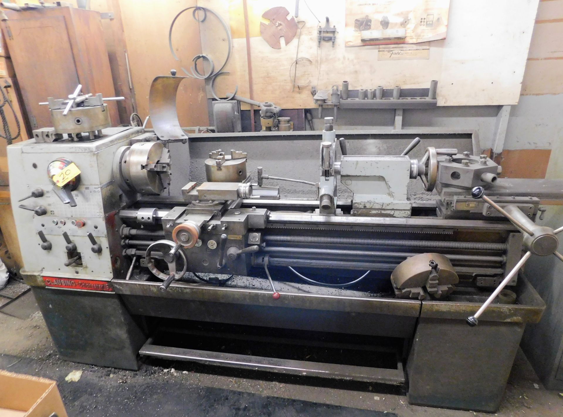 CLAUSING 601 CHESTER MDL. 15-746 15" X 50" GEARED HEAD ENGINE LATHE, INCH/METRIC THREADING,