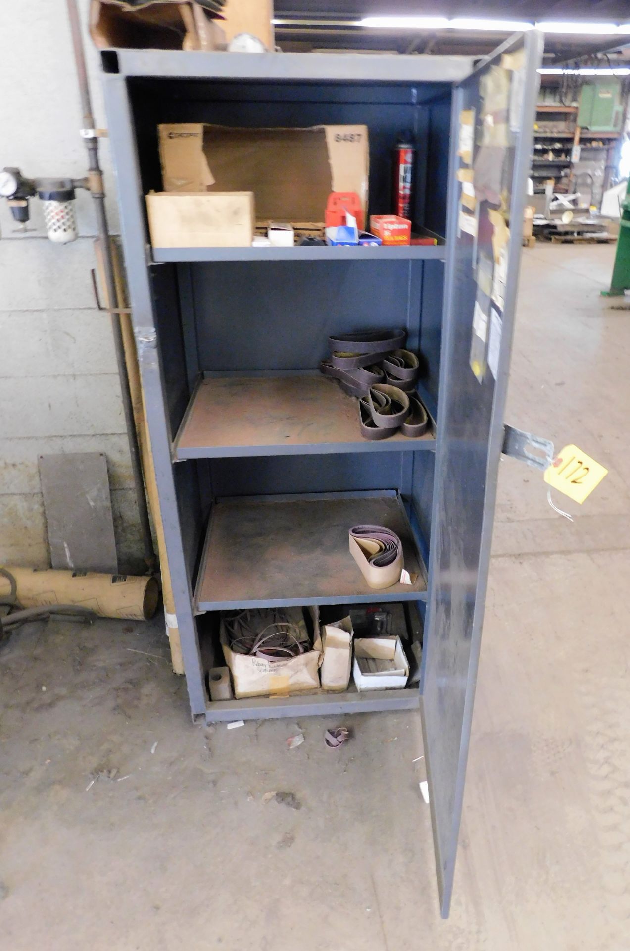 SINGLE DOOR STEEL CABINET WITH CONTENTS