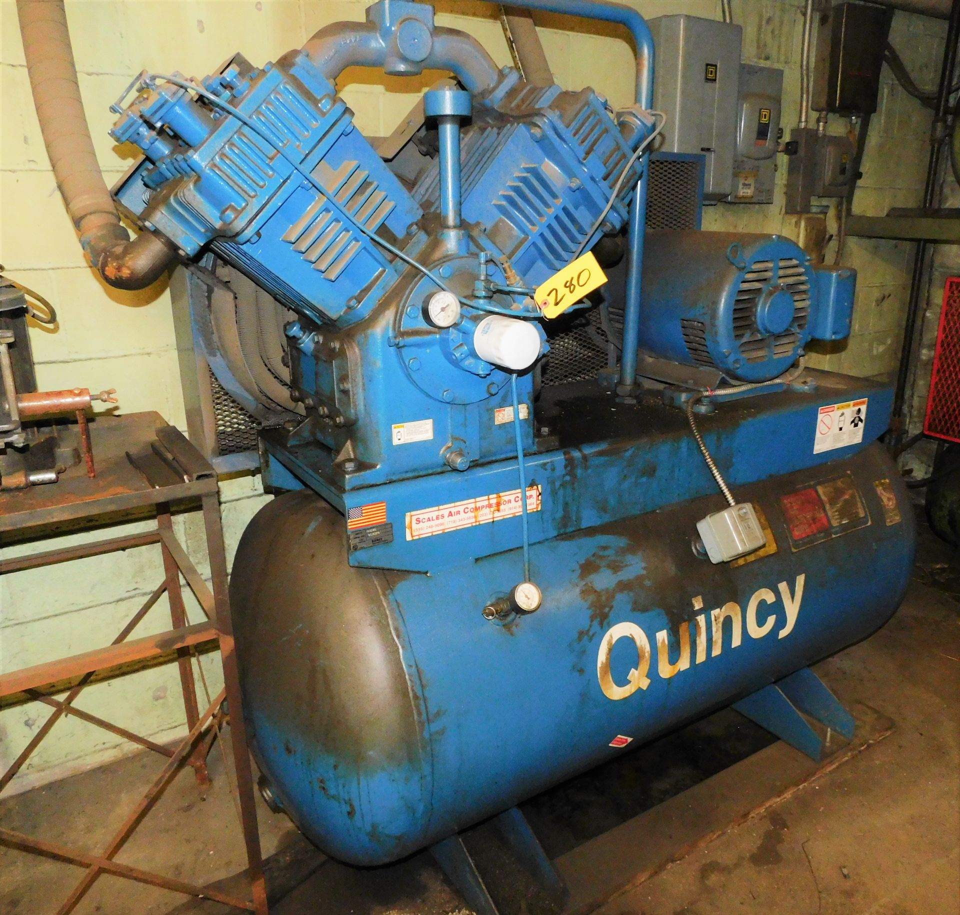 QUINCY MDL. FE5120 25HP 2-STAGE HORIZONTAL TANK MOUNTED AIR COMPRESSOR, S/N: 5035319 - Bild 2 aus 2