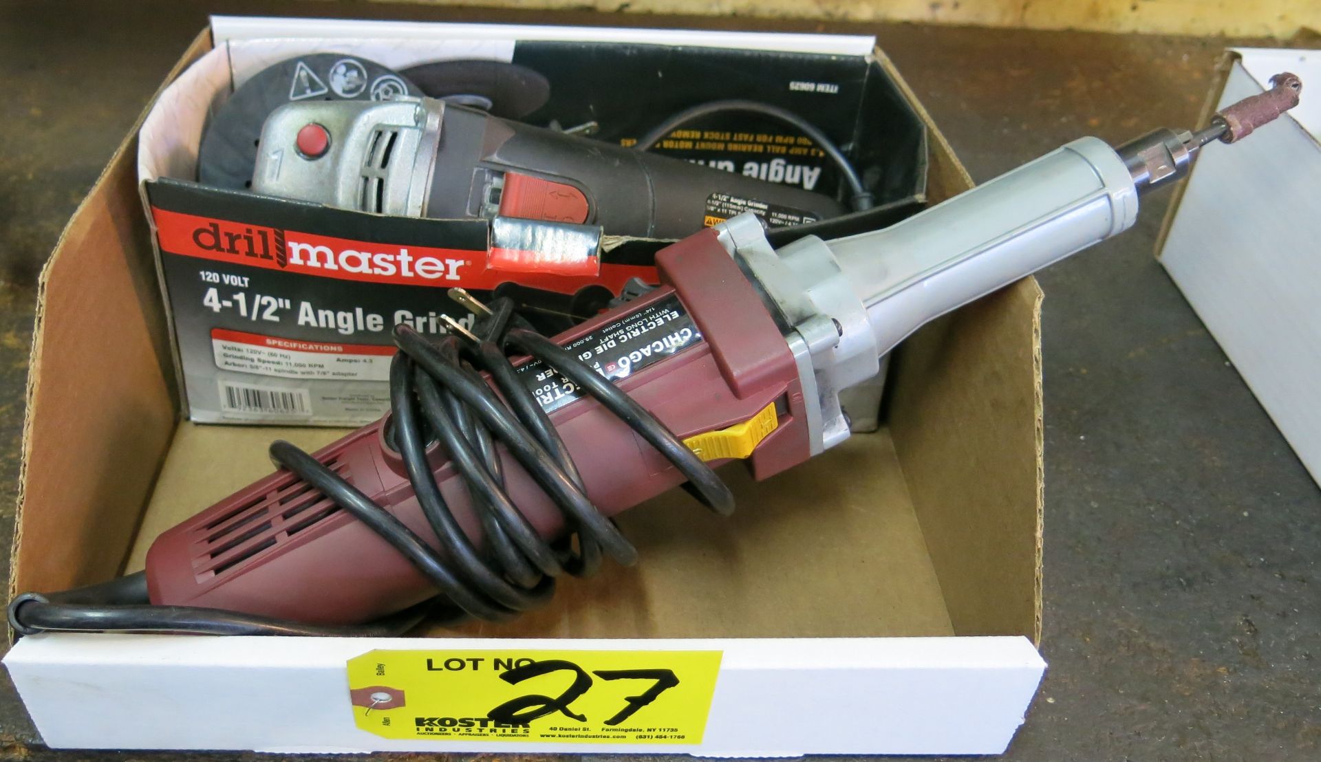 (1) CHICAGO ELECTRIC ELECTRIC DIE GRINDER, (1) DRILL MASTER 4-1/2" ANGLE GRINDER - Image 2 of 2