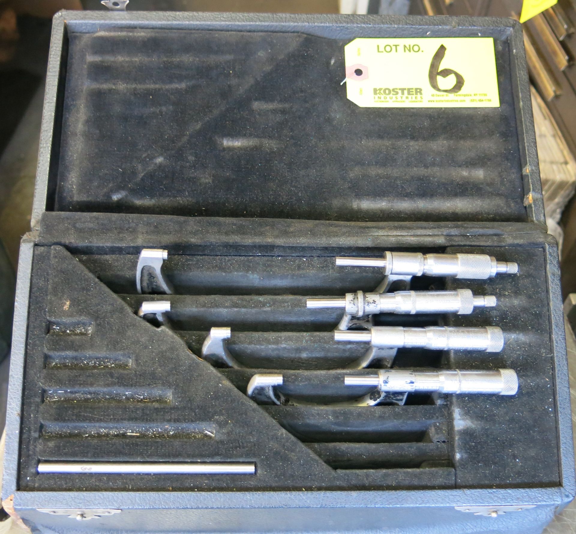 (1) 4 PIECE SET OF LS STARRETT 4 PIECE MICROMETER SET SIZES INCLUDE: 2 - 3", 3 - 4", 4 - 5", 5 - 6"