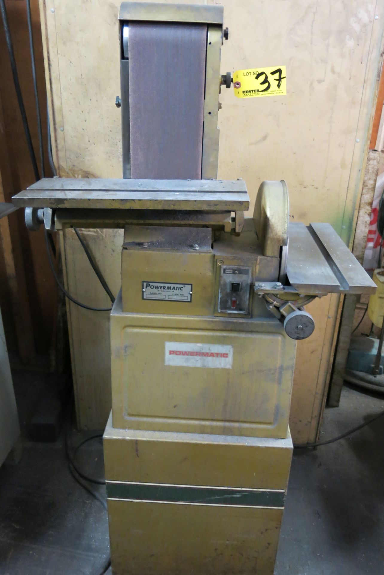 (1) POWERMATIC MDL. 30B 6" BELT 12" DISC SANDER WITH ADJUSTABLE ANGLED TABLES S/N: 88307008