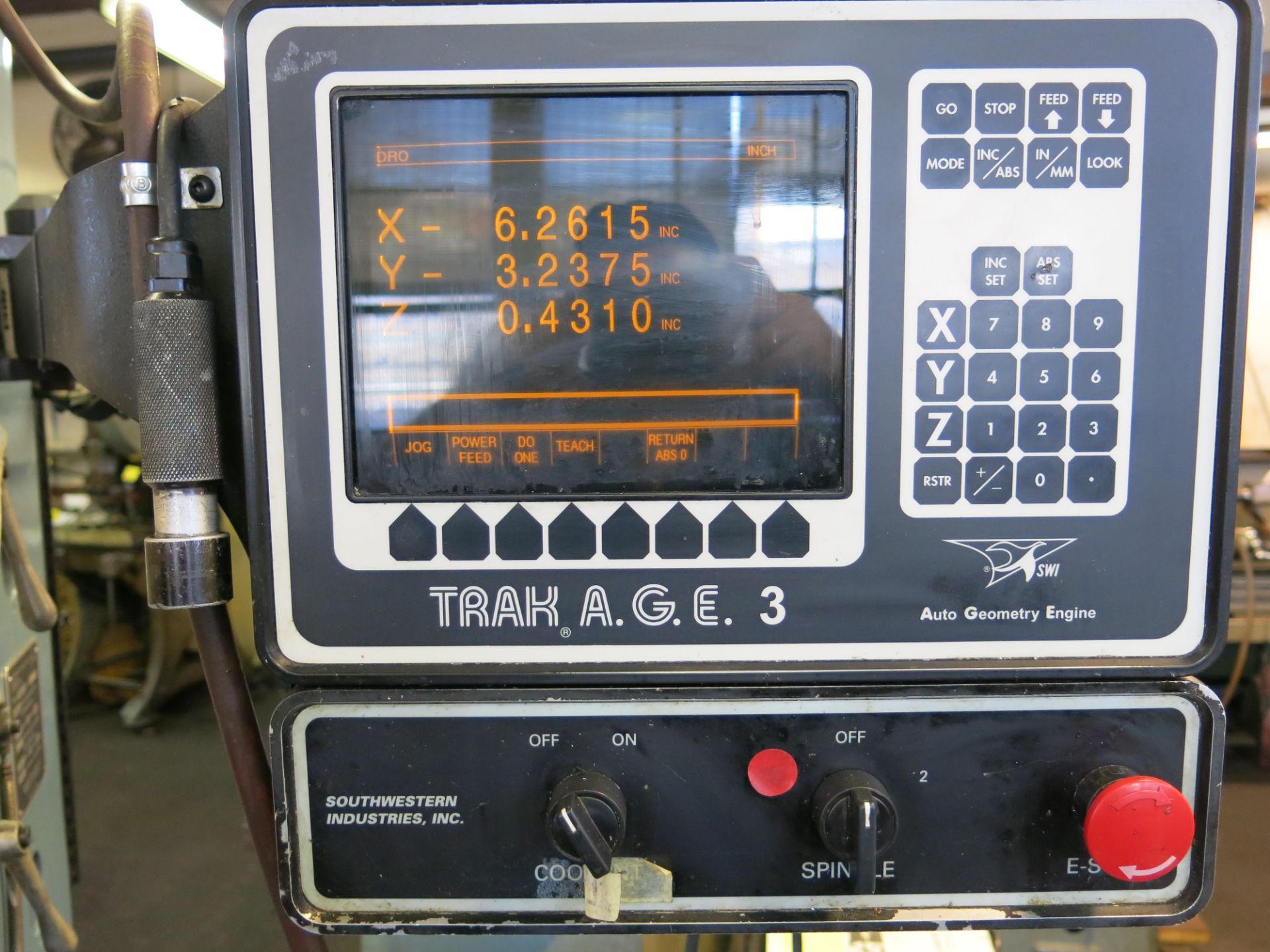 (1) TRAK CNC 3-AXIS VERTICAL MILLING MACHINE WITH APPROXIMATELY 50" T-SLOT TABLE, KURT POWER LOCK - Image 3 of 6