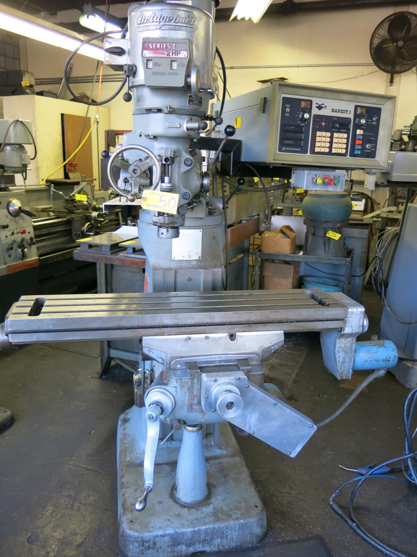 (1) BRIDGEPORT SERIES 1, 2 HP VERTICAL MILLING MACHINE WITH 42" T-SLOT TABLE, POWER TABLE FEED, - Image 3 of 7