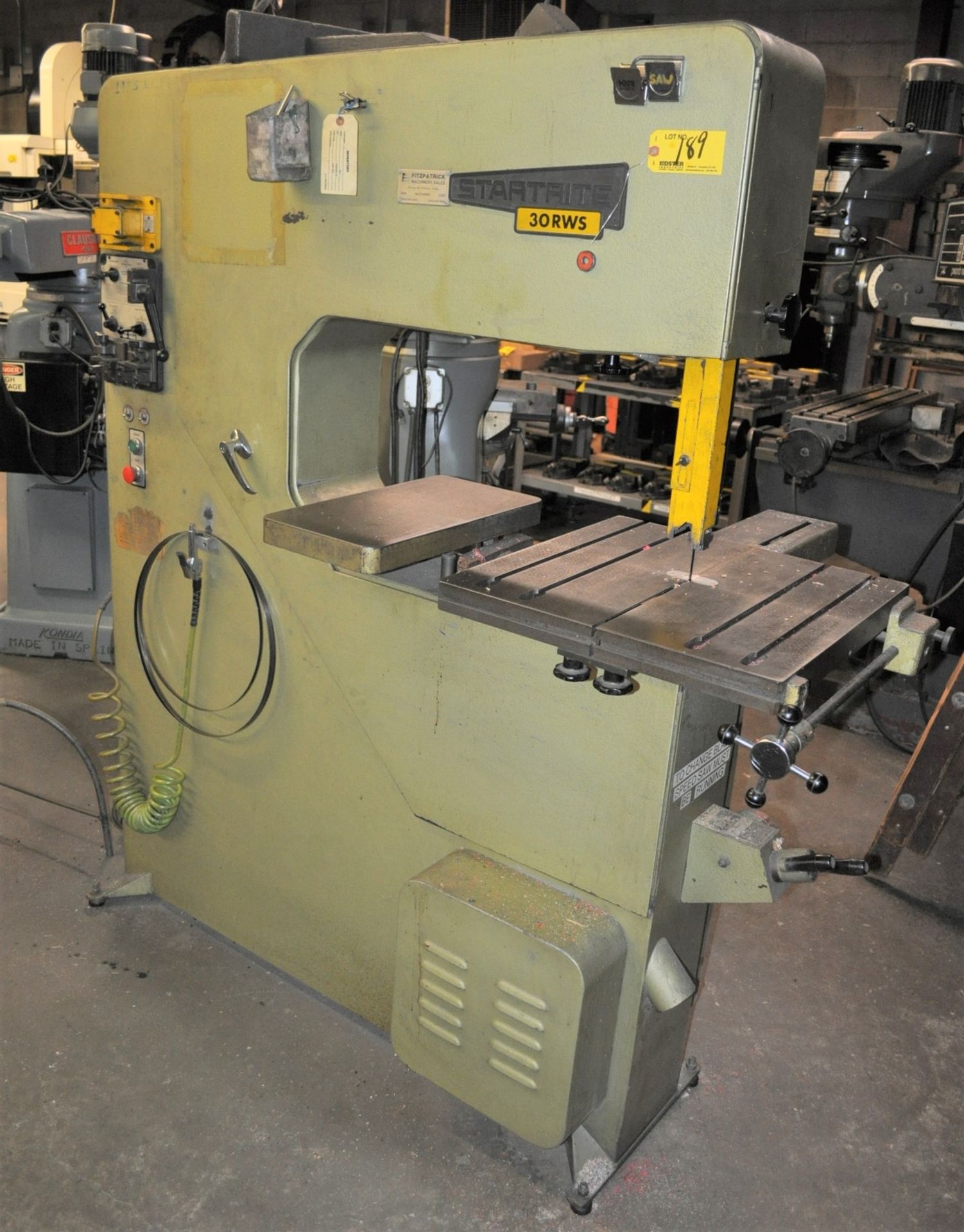 STARTRITE MDL. 30RWS VERTICAL BAND SAW WITH 20-1/2" X 20-1/2" TILT TABLE, BLADE WELDING