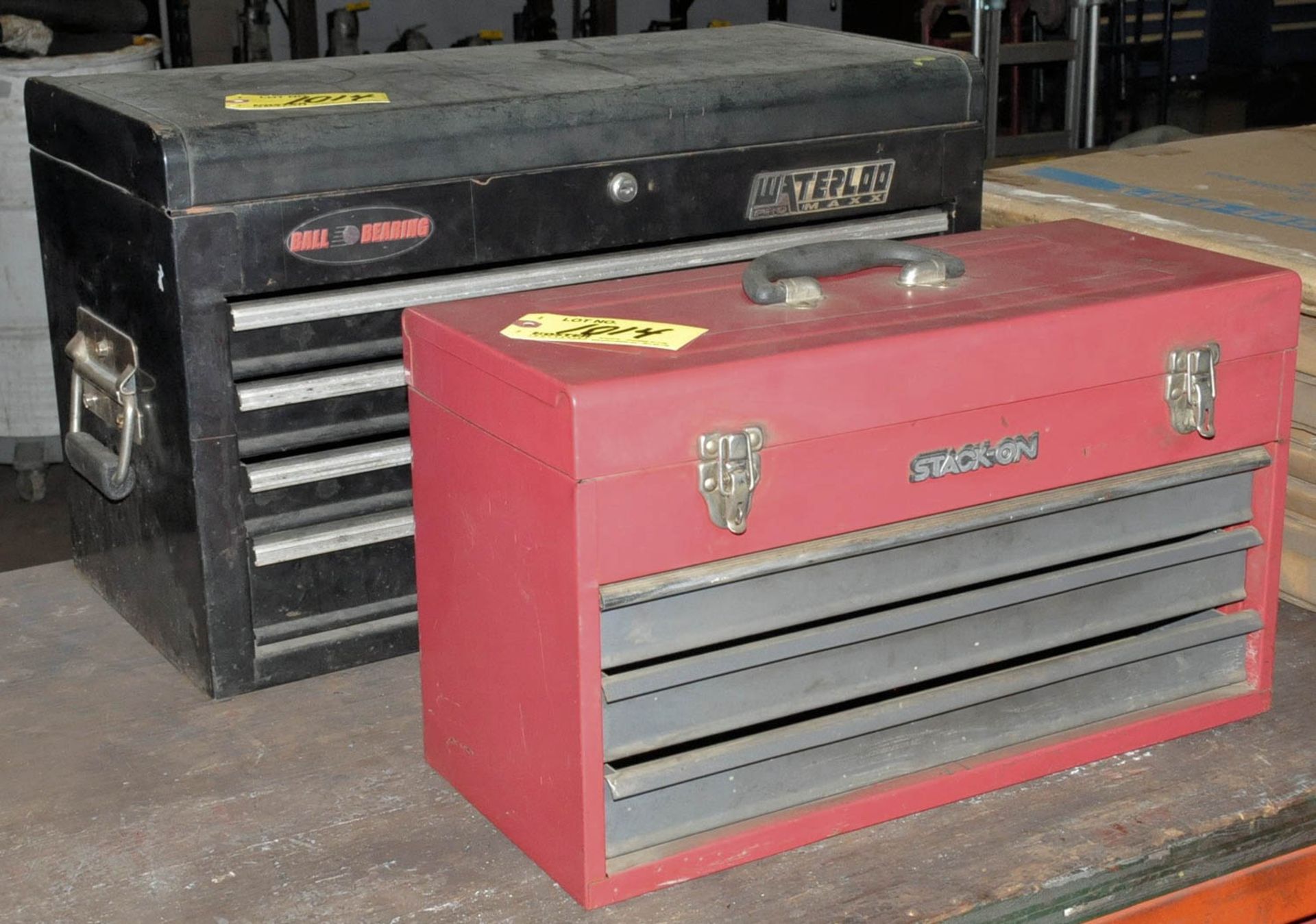 (1) WATERLOO 4-DRAWER FLIP TOP AND (1) STACK-ON 3-DRAWER FLIP TOP TOOL BOXES