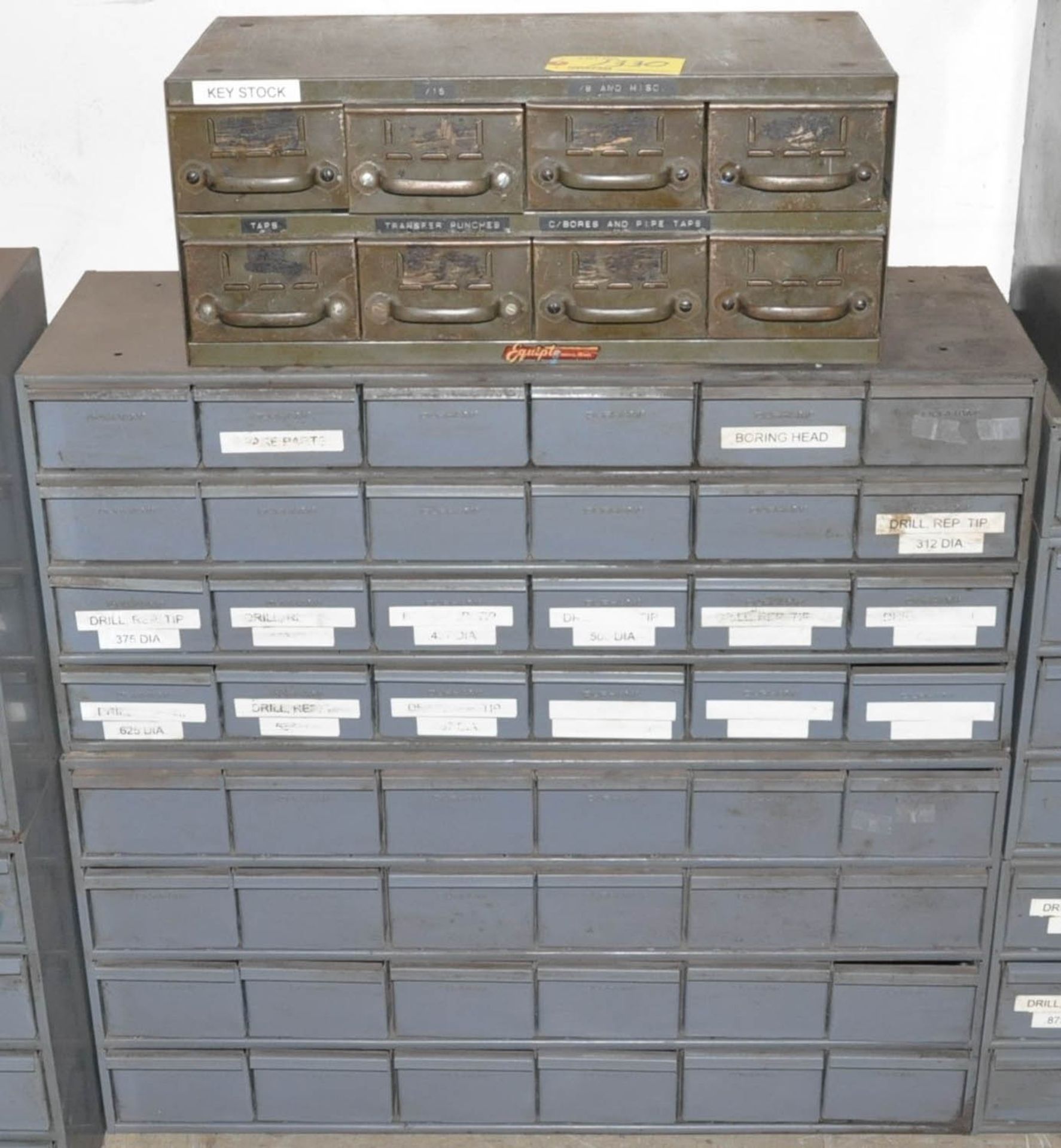 (2) 24-BIN AND (1) 8-BIN ORGANIZER CABINETS IN (1) STACK