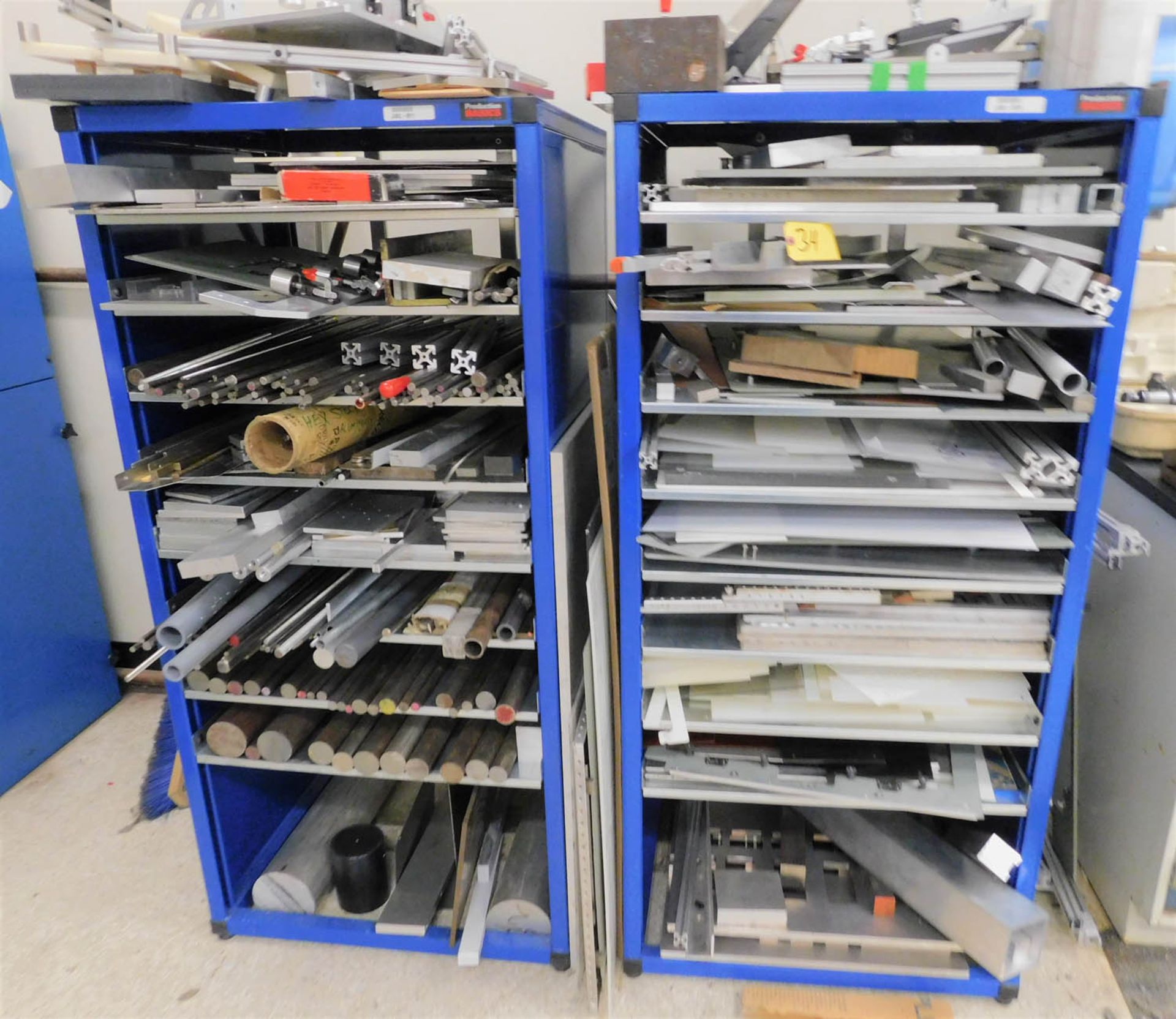 (2) PRODUCTION BASICS 8 STATIONARY SHELVES CABINETS W/ CONTENTS [LOCATED AT 2455 SOUTH ROAD (ROUTE 9