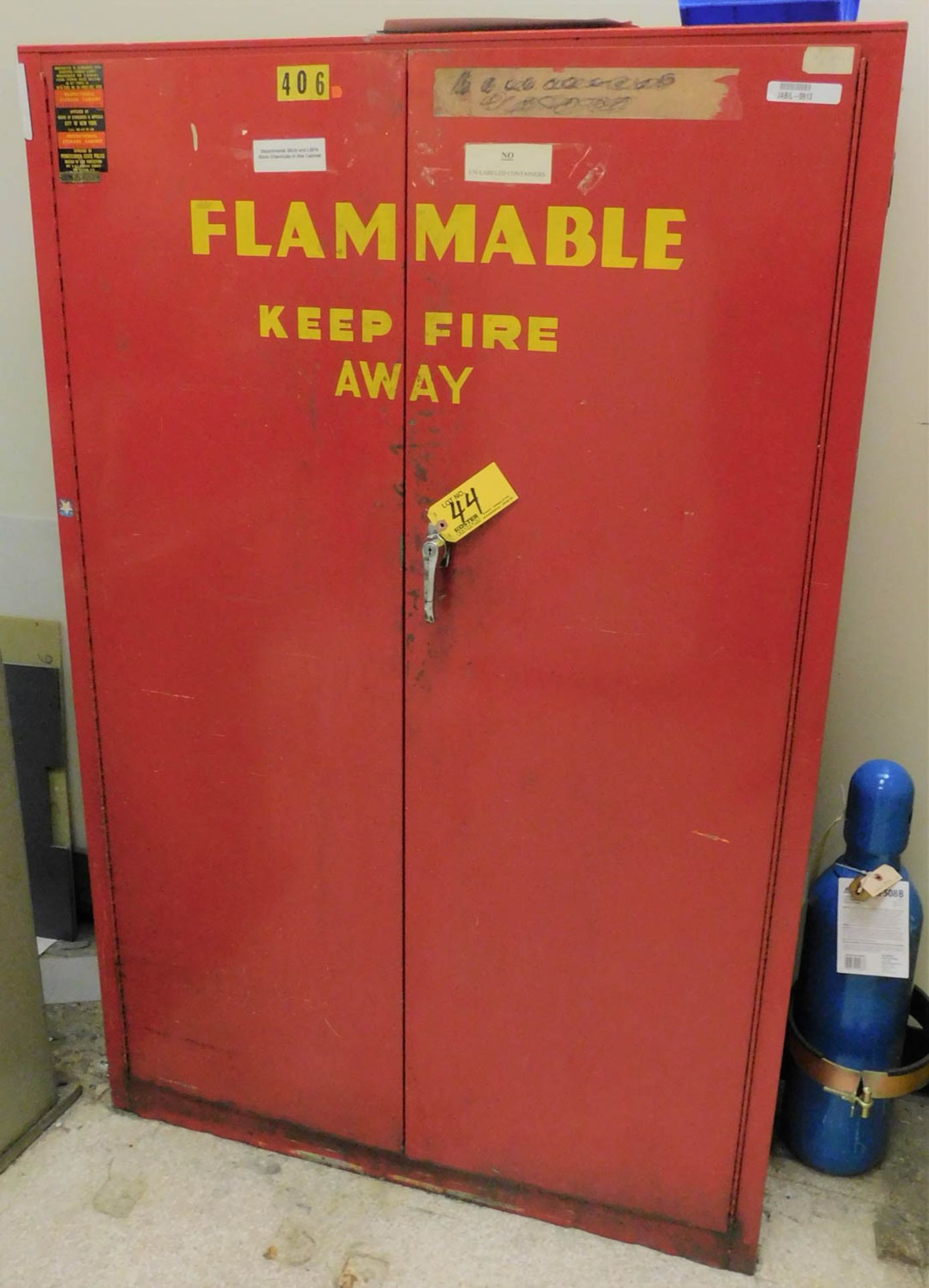 2-DOOR FIRE PROOF CHEMICAL STORAGE CABINET (NO CONTENTS) [LOCATED AT 2455 SOUTH ROAD (ROUTE 9), POU