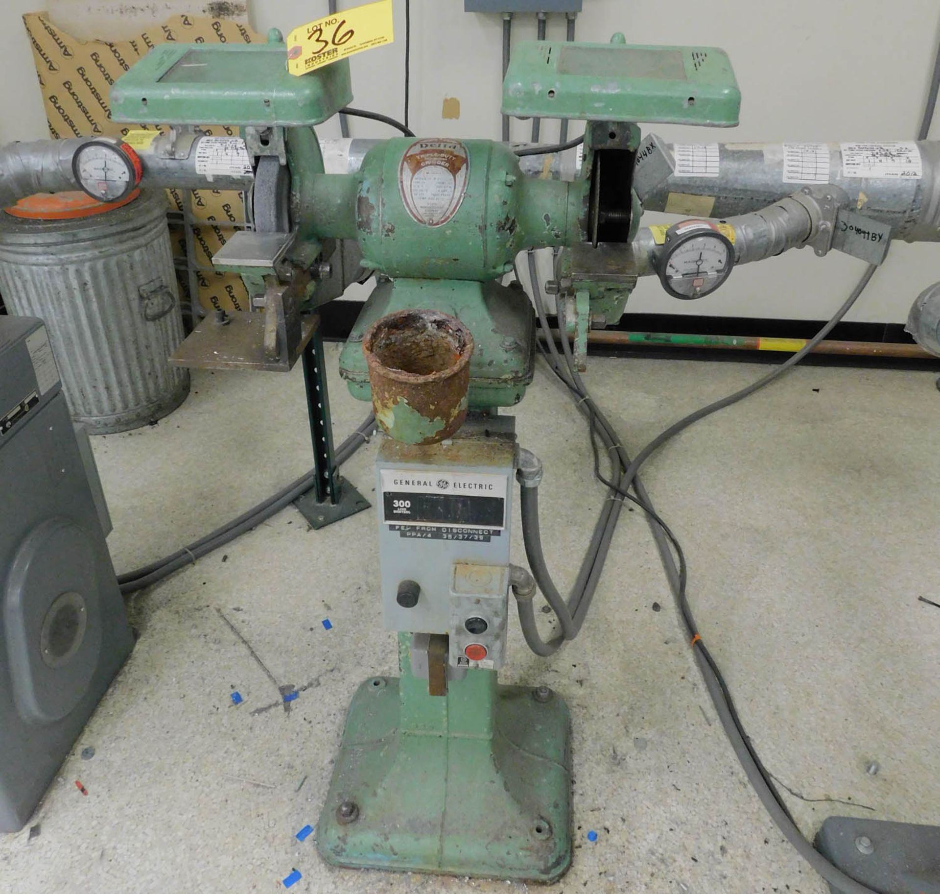 DELTA MDL. K-23-415-M 1/2HP DOUBLE END PEDESTAL GRINDER [LOCATED AT 2455 SOUTH ROAD (ROUTE 9), POUG