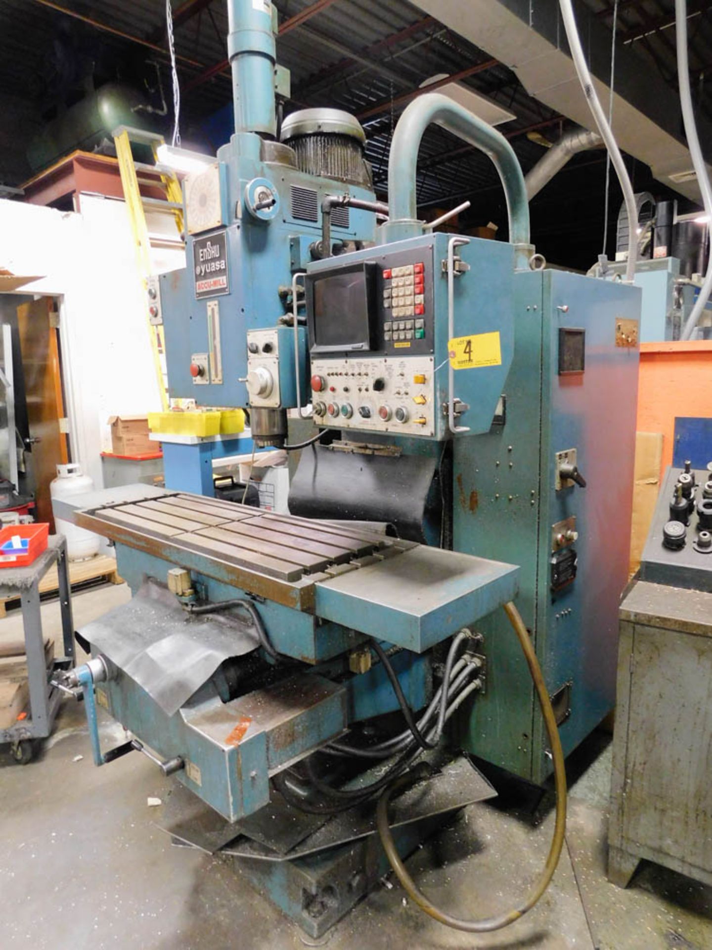 YUASA ENSHU ACCU-MILL MDL. AM-1547 CNC VERTICAL MILLING MACHINE, 13-1/2"X40" TABLE, FANUC SYSTEM 3M