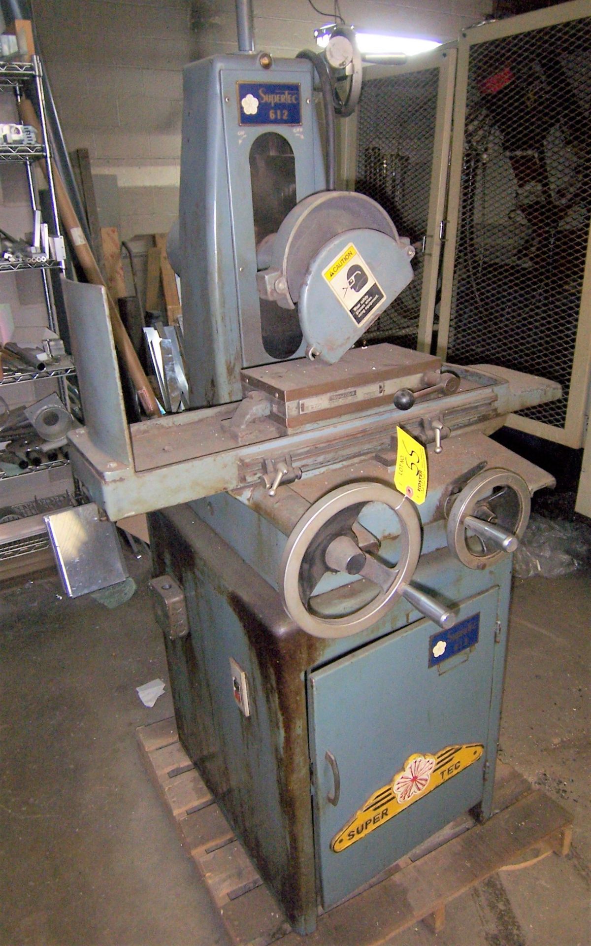 SUPERTEC 6" X 12" HAND FEED SURFACE GRINDER WITH 6" X 12" PERMANENT MAGNETIC CHUCK, 1/2HP DIRECT - Image 2 of 2