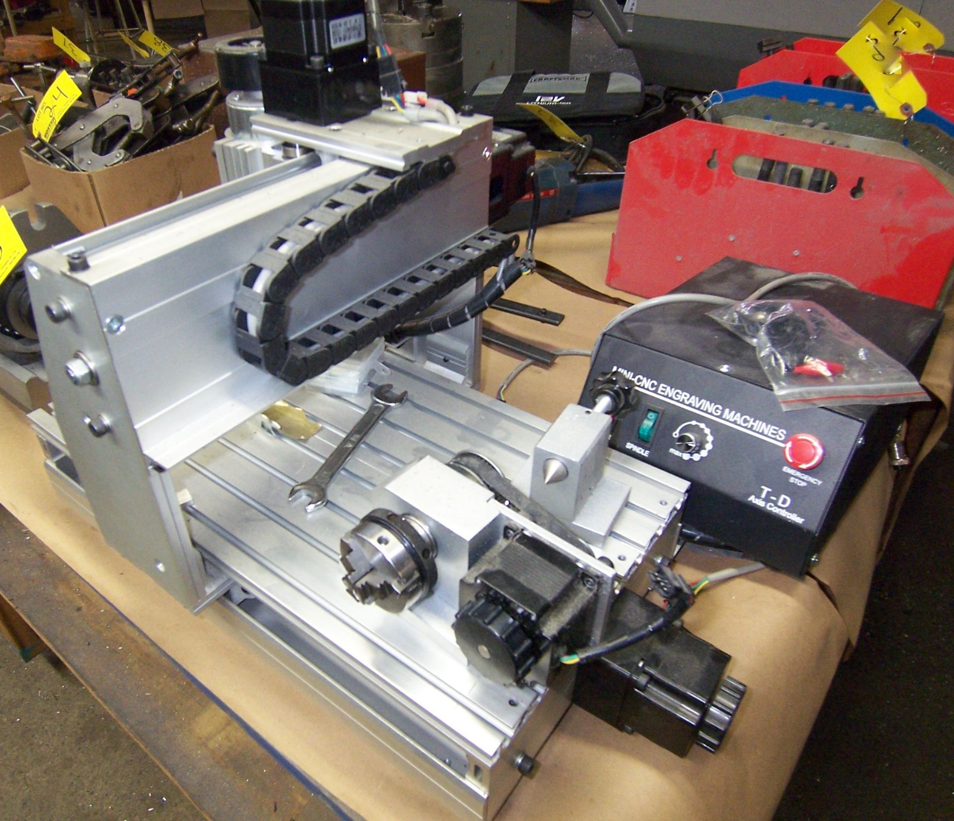 MINI CNC ENGRAVER WITH T-D AXIS CONTROLLER, 3-JAW ATTACHMENT - Image 2 of 2