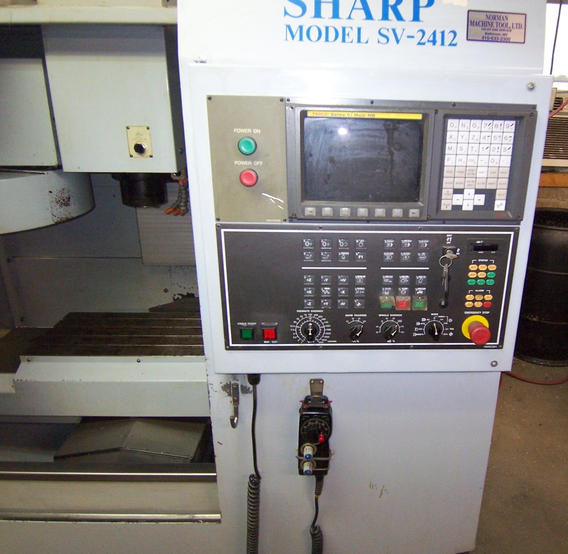 SHARP MDL. SV24125 CNC VERTICAL MACHINING CENTER WITH 16-POSITION AUTOMATIC TOOL CHANGER, 12" X 27- - Image 4 of 5