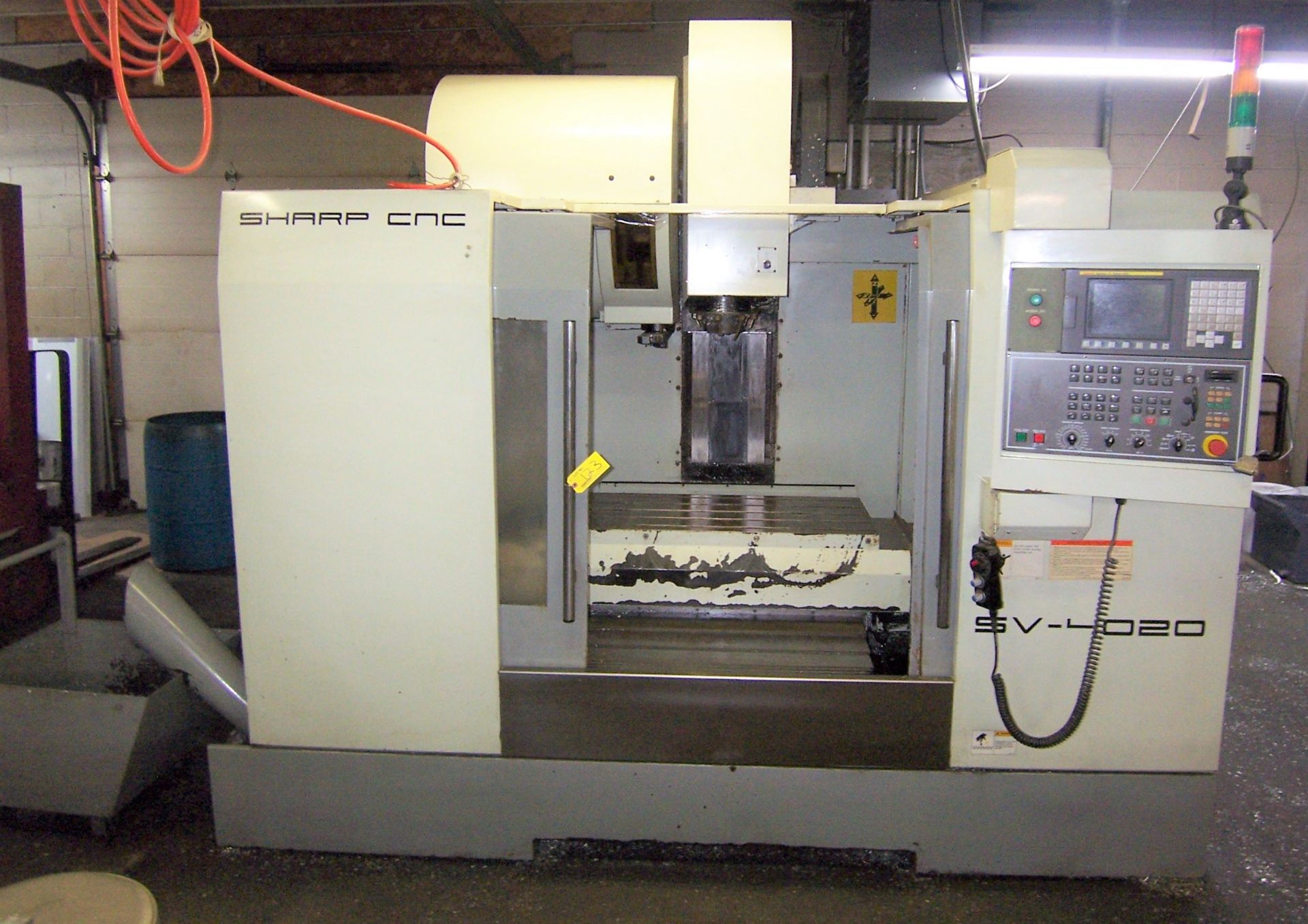 SHARP MDL. SV4020 CNC VERTICAL MACHINING CENTER WITH 20" X 45-1/2" TEE SLOTTED TABLE, 24-POSITION - Image 5 of 5