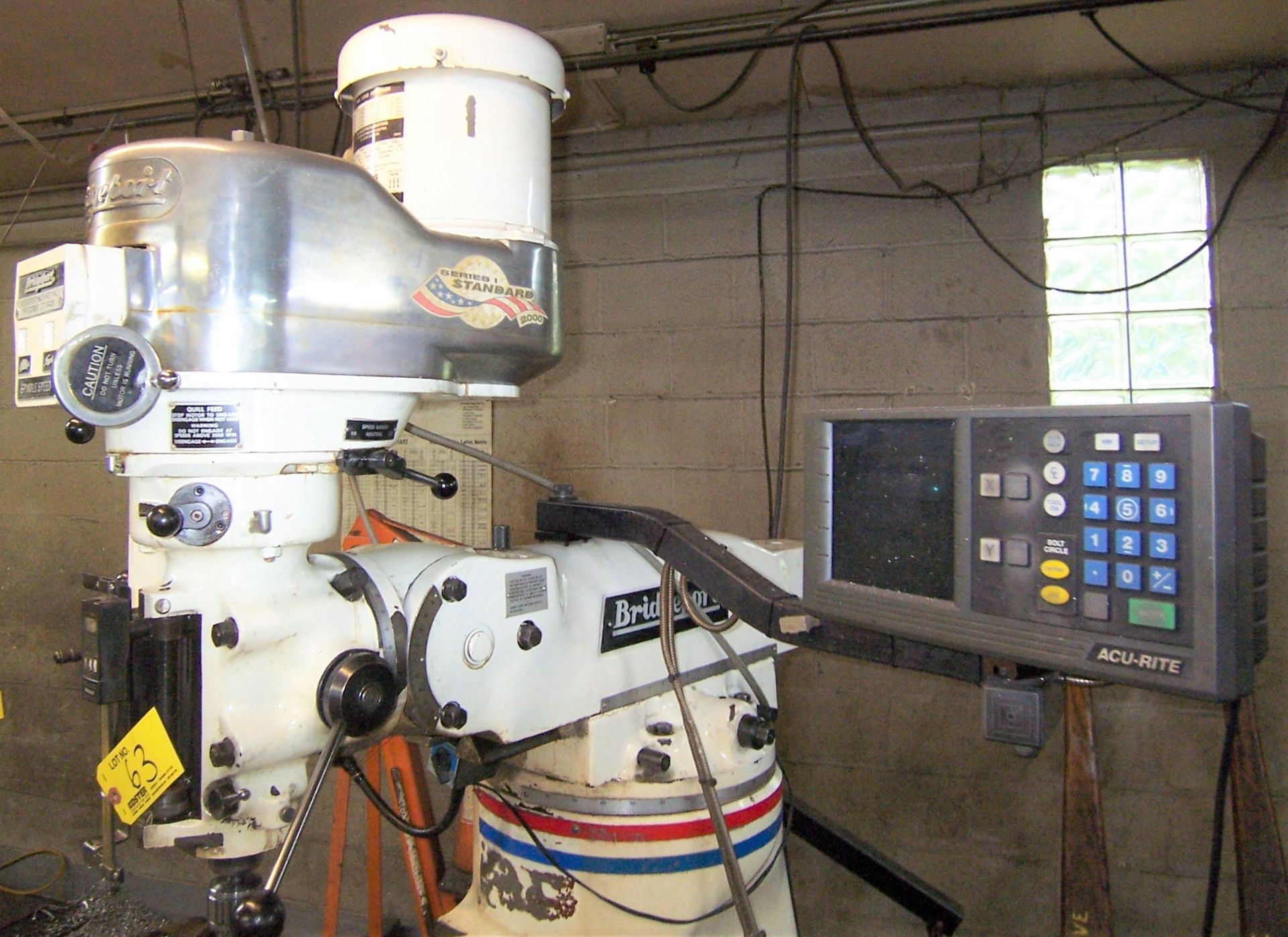 BRIDGEPORT 2HP VERTICAL MILLING MACHINE WITH 9" X 48" POWER FEED TABLE, SPINDLE SPEEDS TO 4,200 - Image 4 of 4