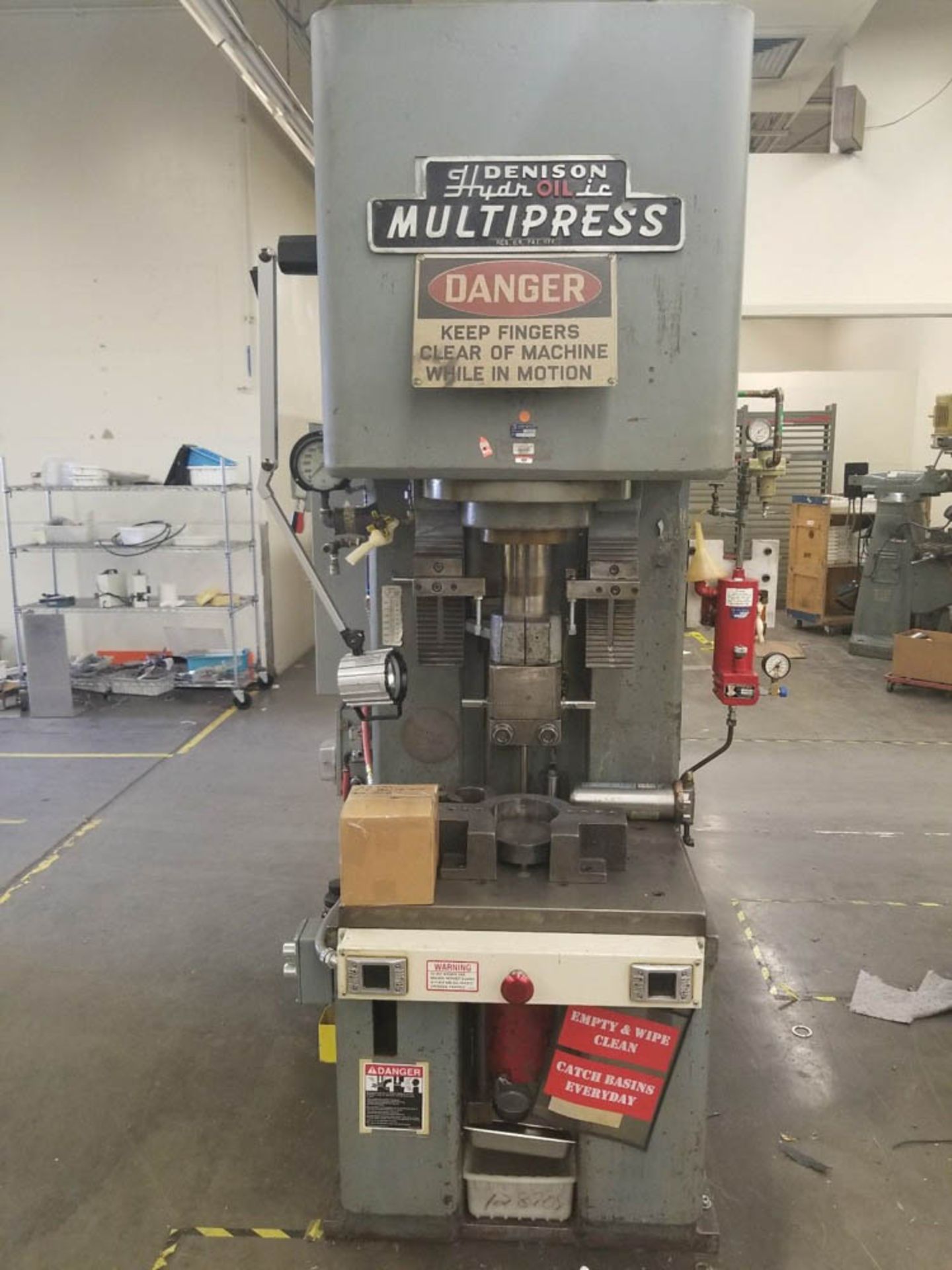 DENISON MDL. NA50C92D13A112 C-FRAME HYDRAULIC 50 TON MULTIPRESS PRESS WITH UPDATED CONTROLS, 440