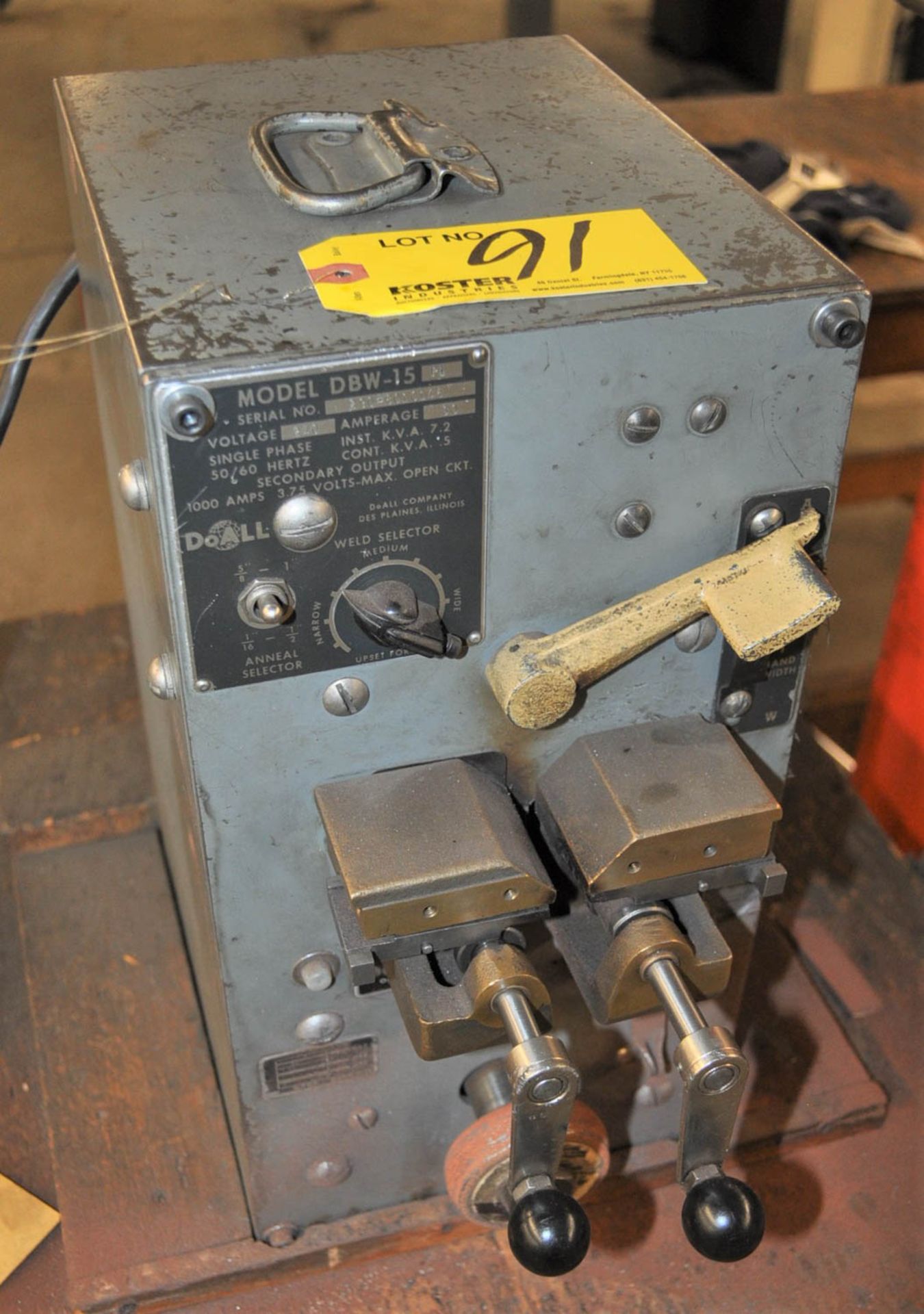 DoALL MDL. DBW-15 BUTT WELDING & GRINDING ATTACHMENT