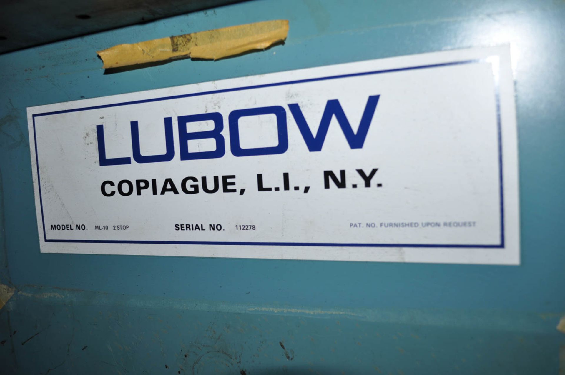 LUBOW MDL. ML-10/2 PNEUMATIC ROTARY TABLE, S/N: 112278 - Image 3 of 3