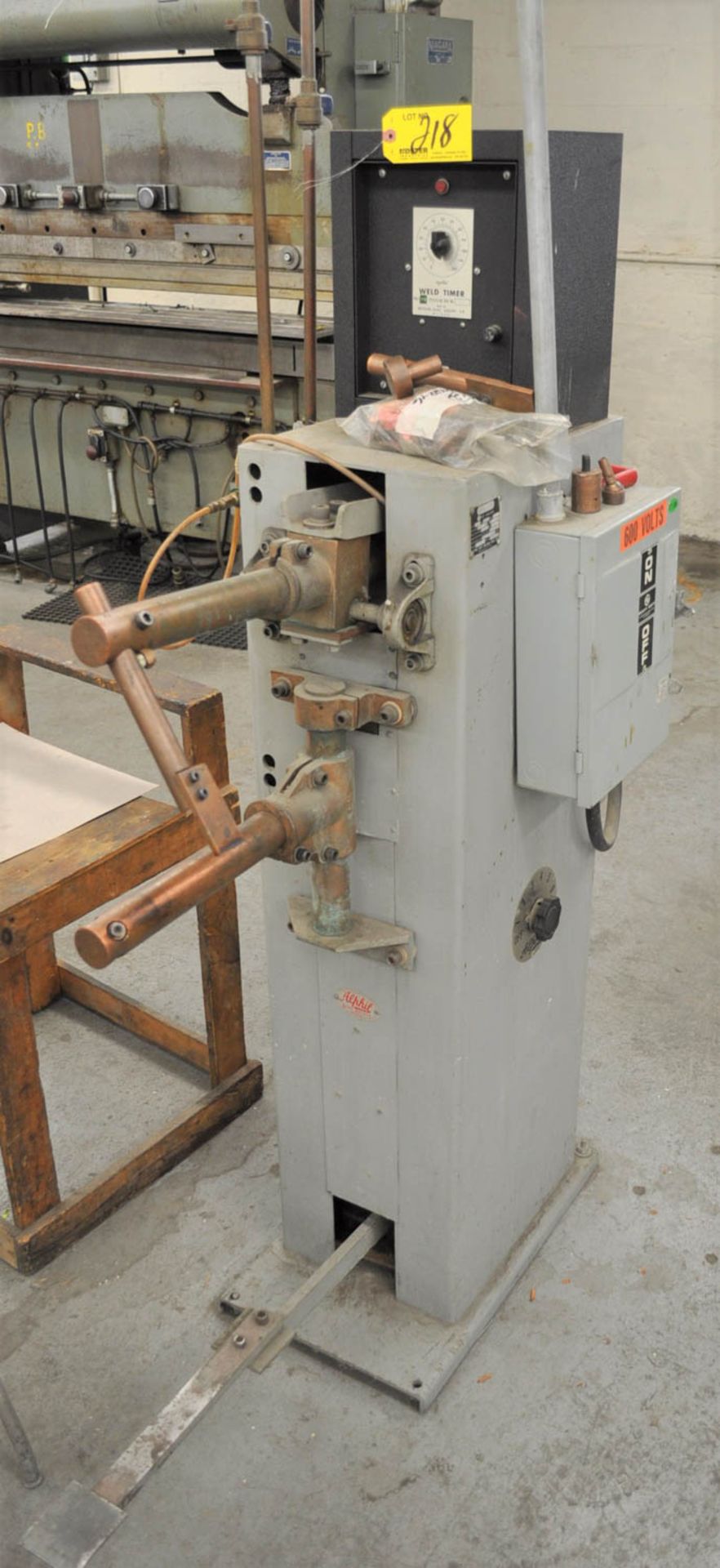 ALPHIL MDL. RFTE 20-KVA ROCKER ARM SPOT WELDER, WELD TIMER, 12" THROAT, S/N: N/A - Image 2 of 3