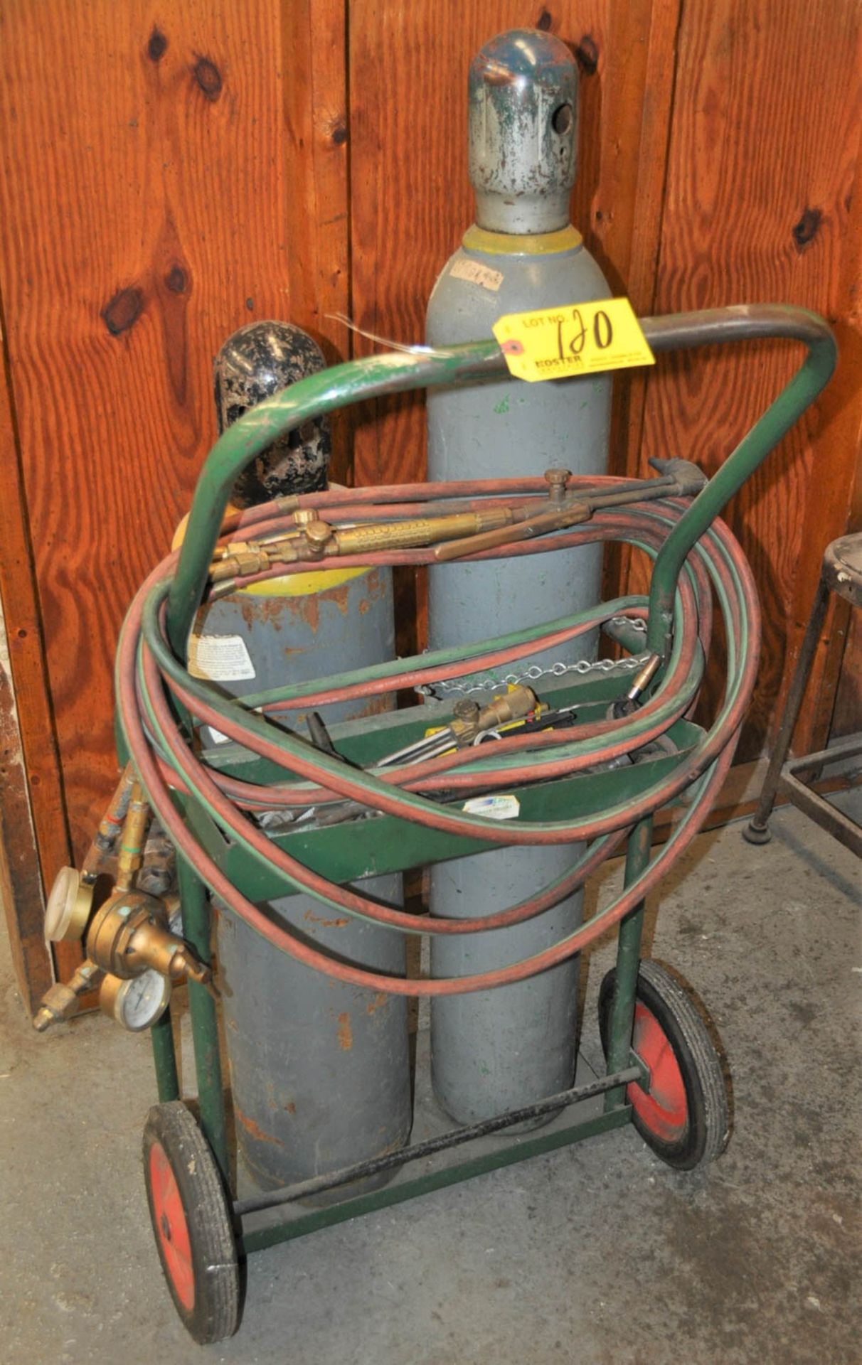 TORCH CART WITH HOSE, GAGES & TORCH (NO TANKS)