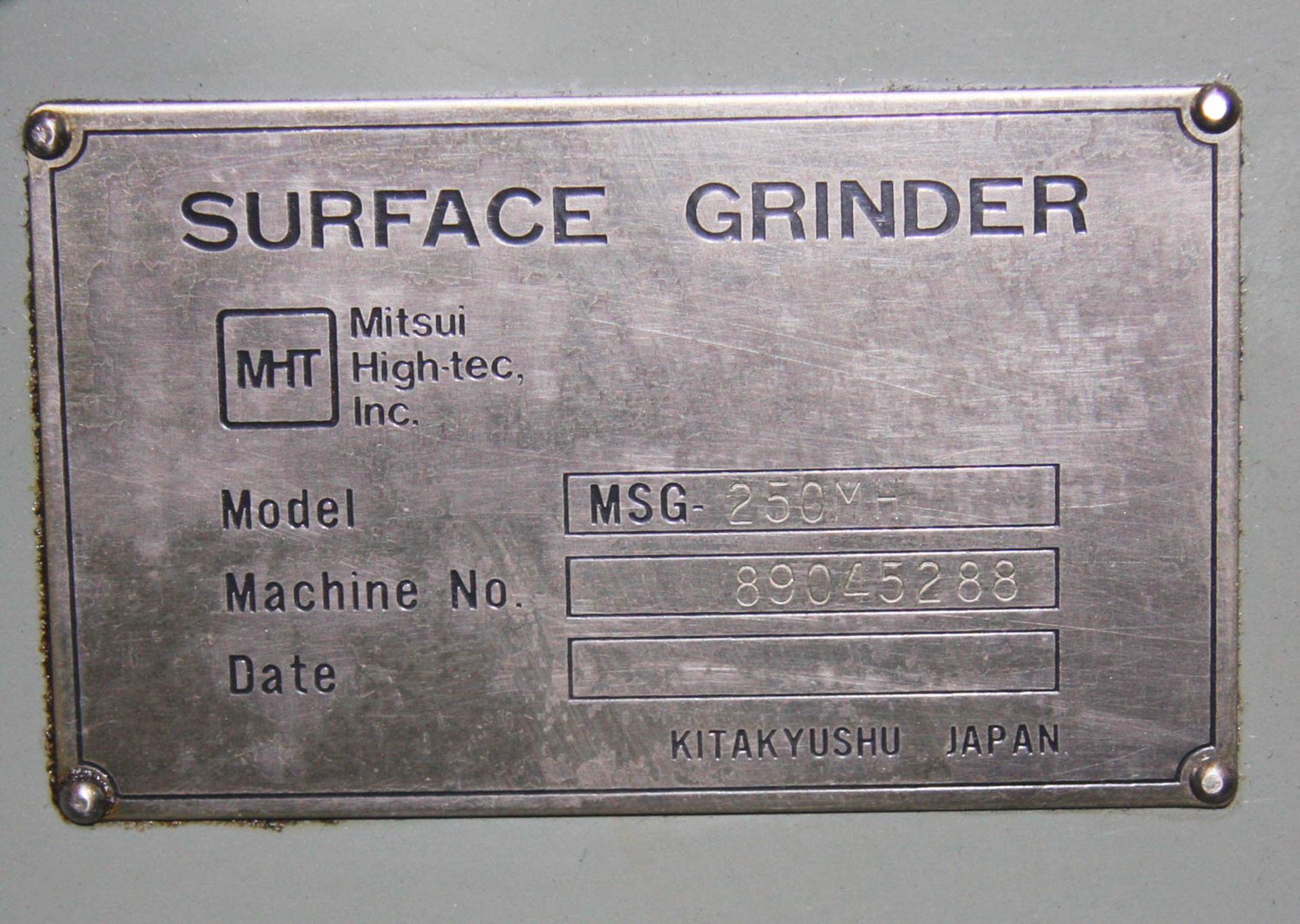 8" X 18" MITSUI MSG-250MH HAND FEED SURFACE GRINDER, WALKER CHUCK CONTROL, ELECTROMAGNETIC CHUCK, - Image 5 of 5