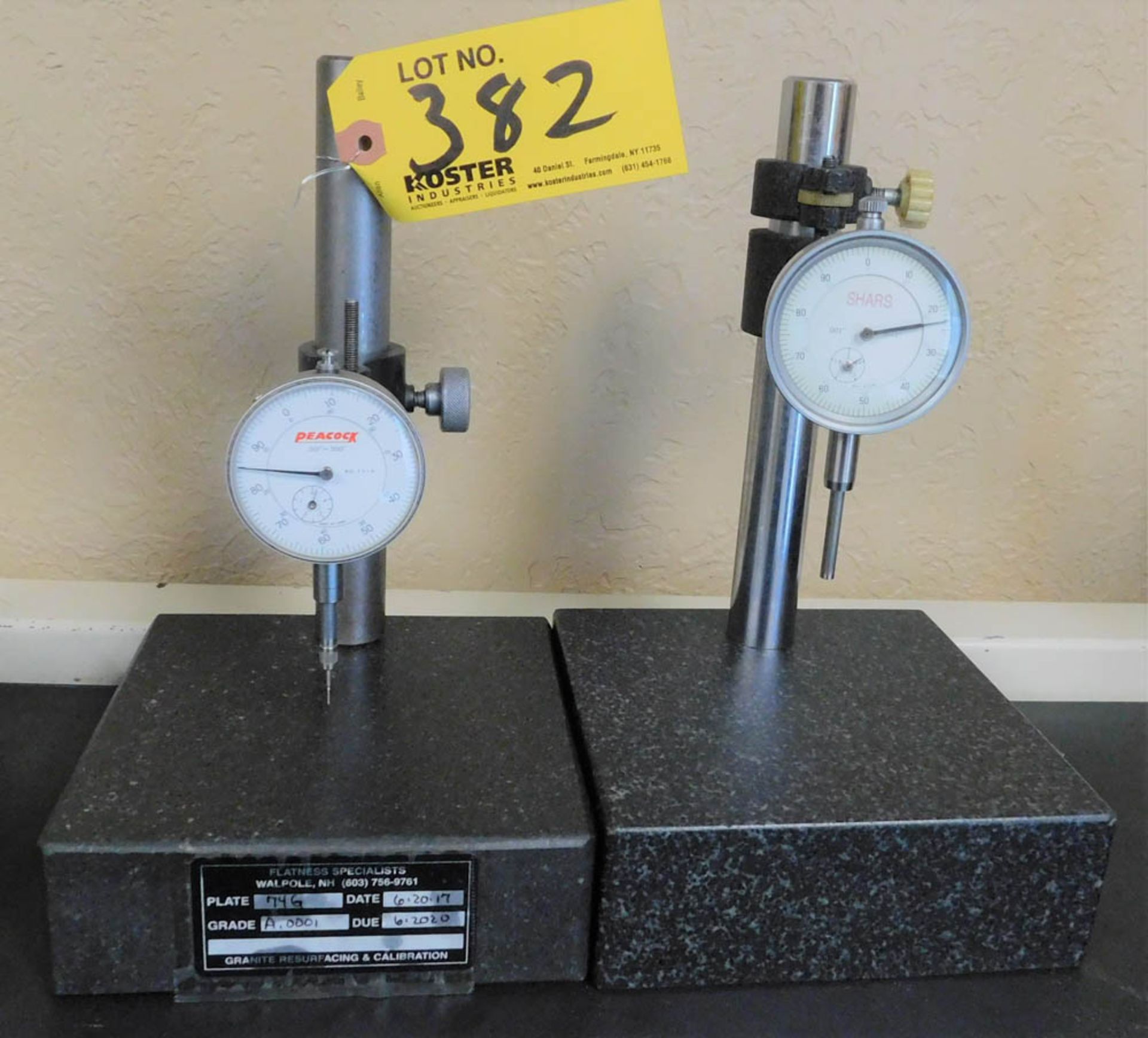 [2] DIAL INDICATOR STANDS, WITH GRANITE BASES