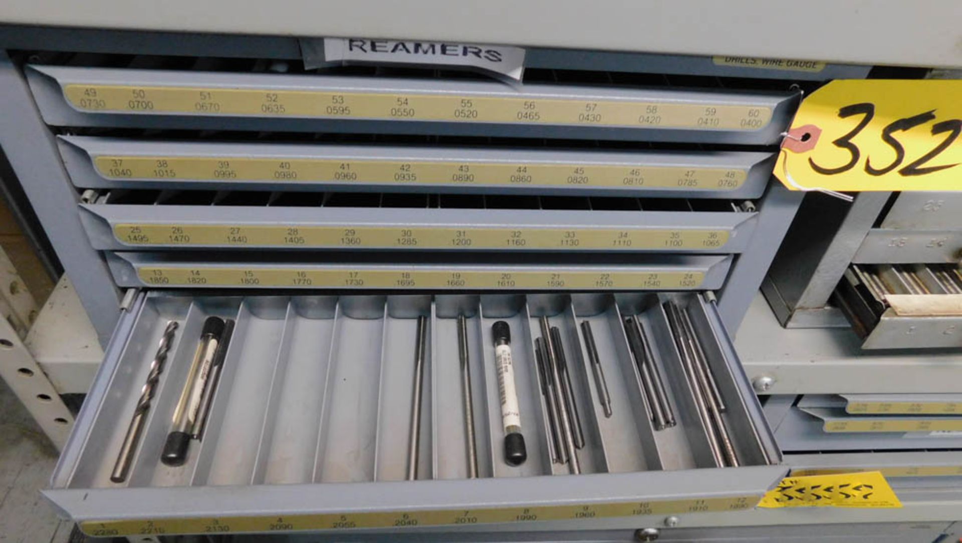 HUOT 5-DRAWER INDEX CABINET WITH REAMERS