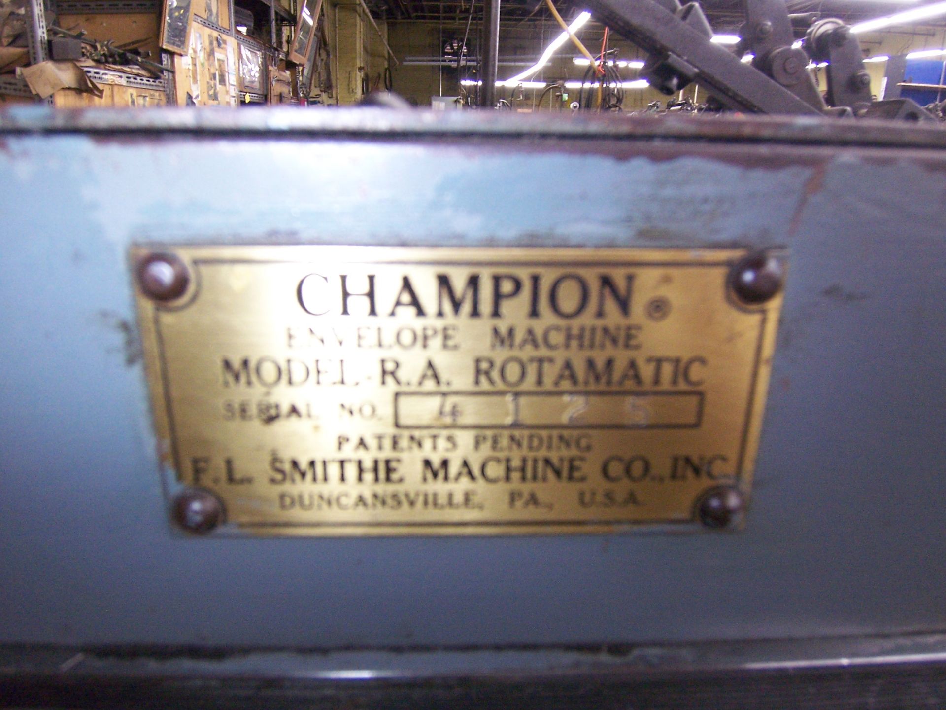 F.L. SMITHE CHAMPION RA ROTOMATIC ENVELOPE MACHINE WITH PANEL CUT, 2 OVER 1 - Image 9 of 11