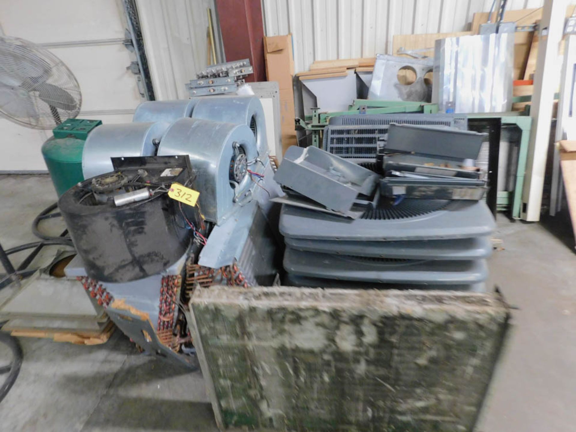 LOT OF BLOWERS, CONDENSERS, ETC