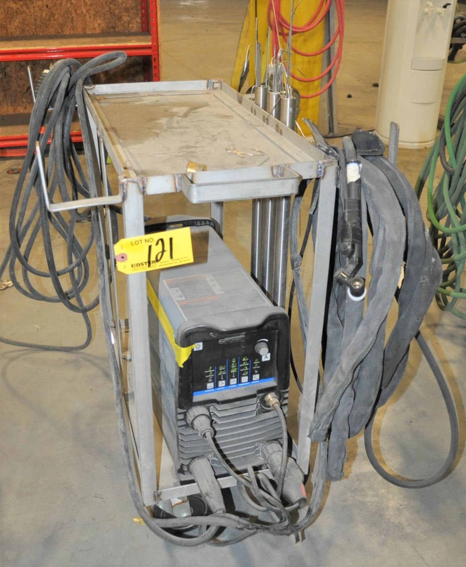 MILLER 210 TIG WELDER, SINGLE OR 3-PHASE, CARTS & CABLES, S/N: MG320668L