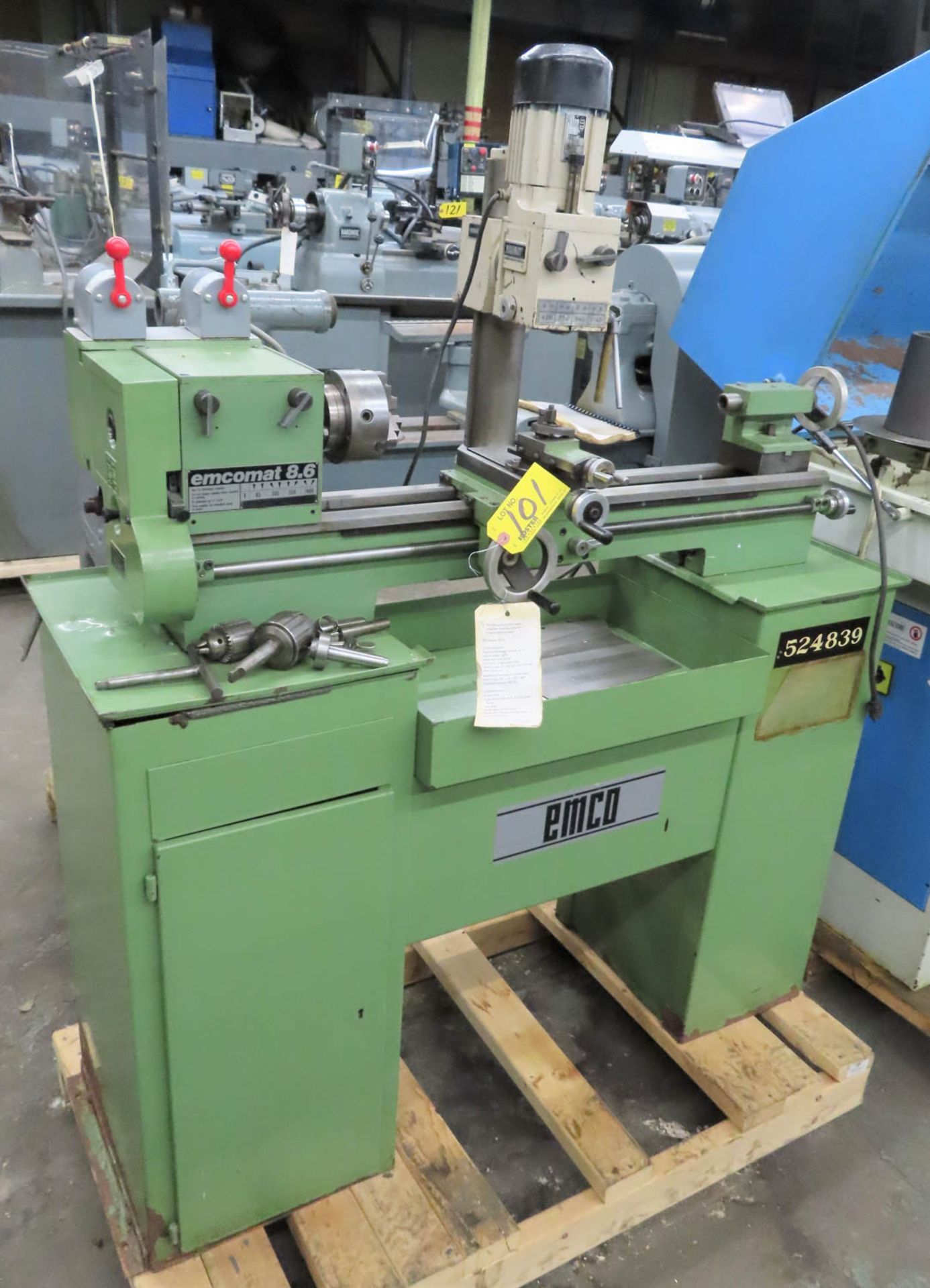 EMCO 8.6 LATHE LONG-BED 4.13" X 23.7" WITH MAXIMAT #7 4-SPEED MILLING HEAD, 110 VOLT 1-PHASE 60