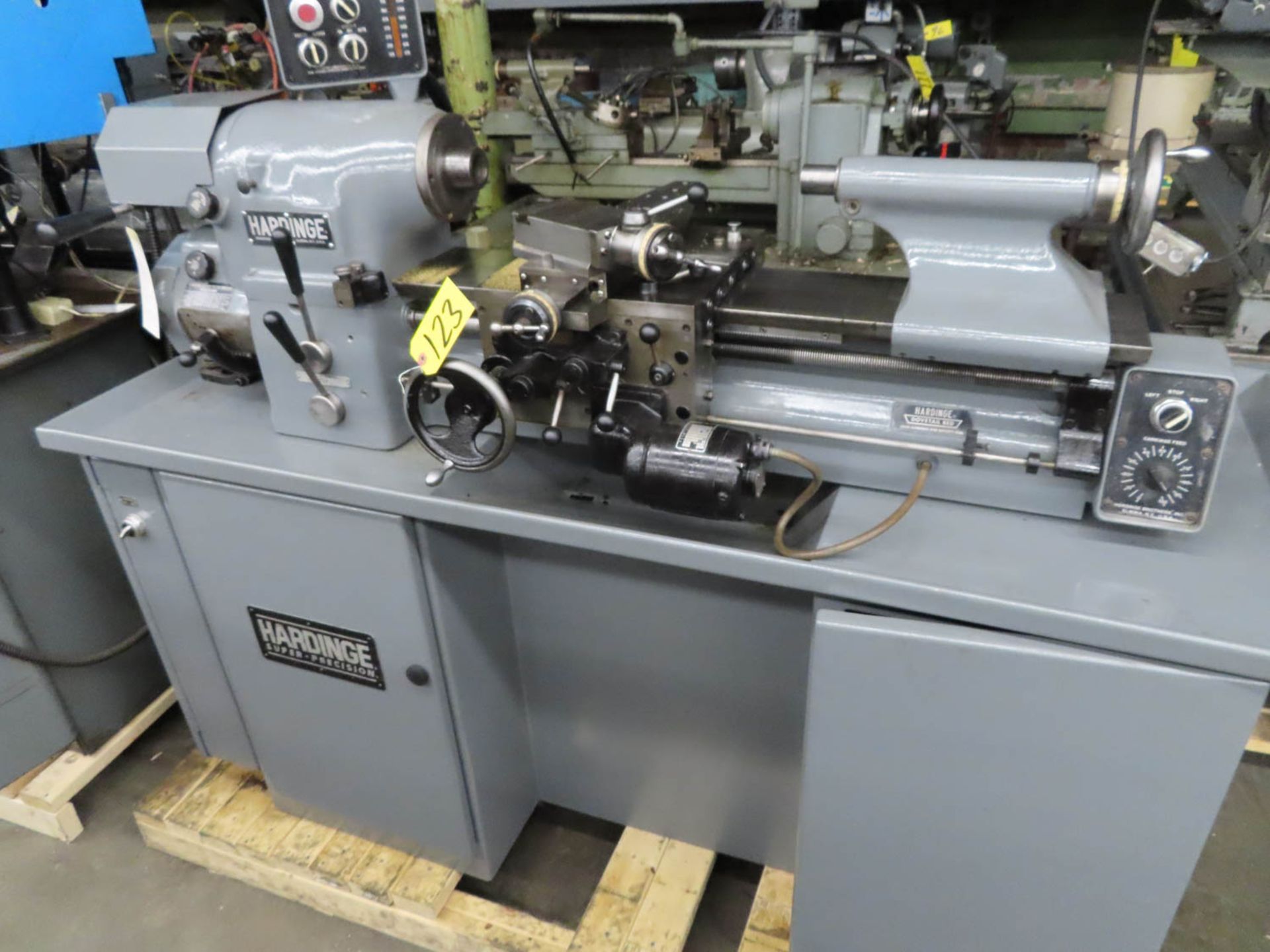 HARDINGE MDL. HLV-H SUPER PRECISION LATHE, 460 V / 3 PHASE / 60 HZ, VARIABLE SPINDLE SPEEDS 125-3,