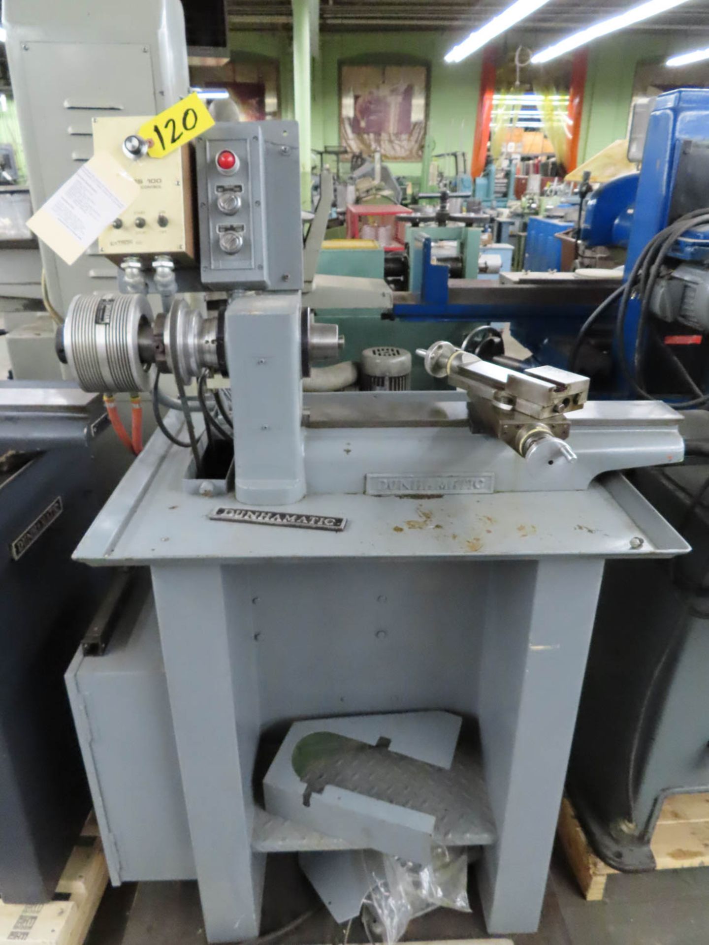 DUNHAM MDL. 32S-DL 24 AC DL SERIES M PRECISION LATHE WITH PNEUMATIC 3C COLLET CLOSER & CROSS