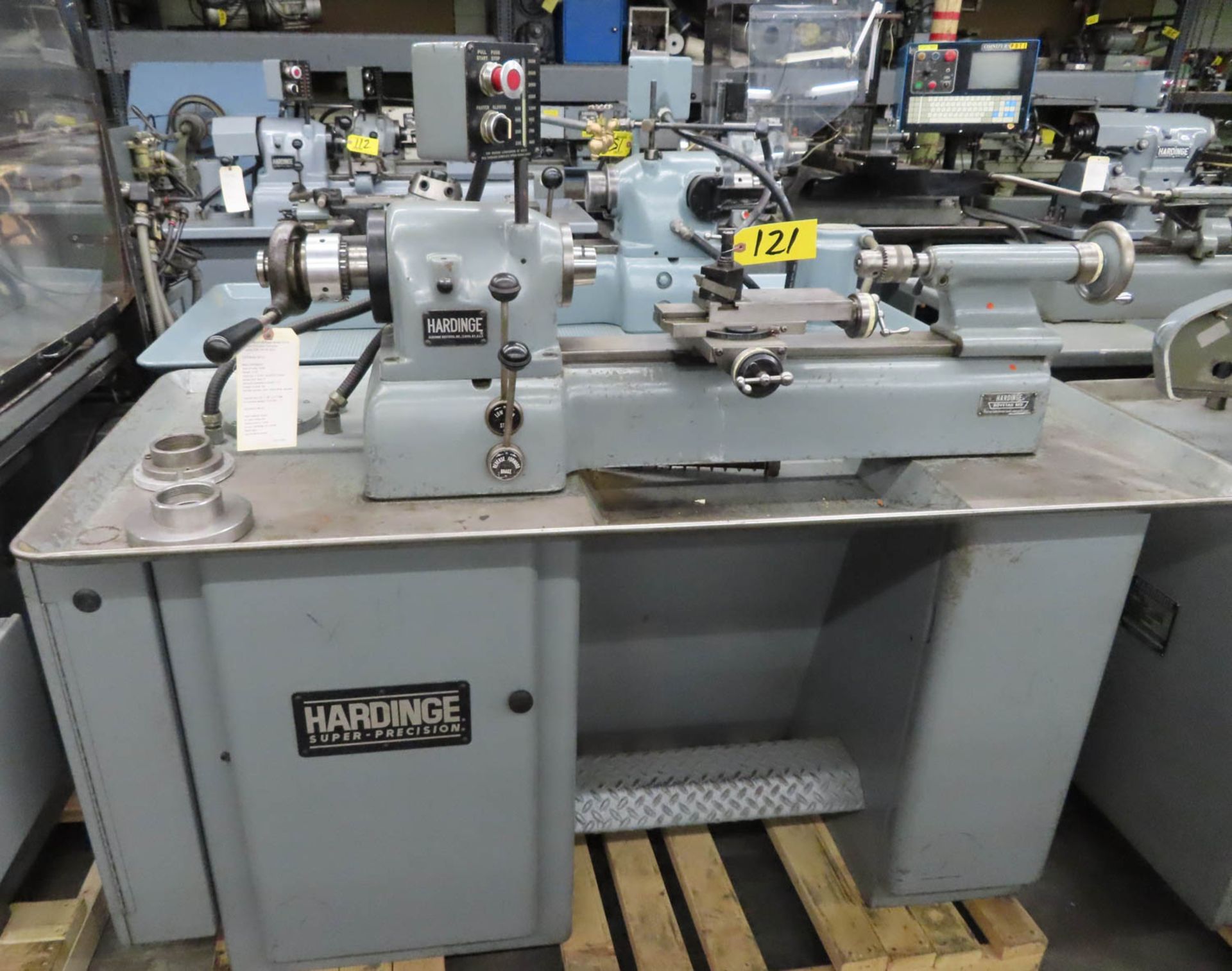 HARDINGE MDL. DV-59 SUPER PRECISION TOOLROOM LATHE, 440V/3PH/60HZ, 1HP MOTOR, CAPACITY: 1-1/16"