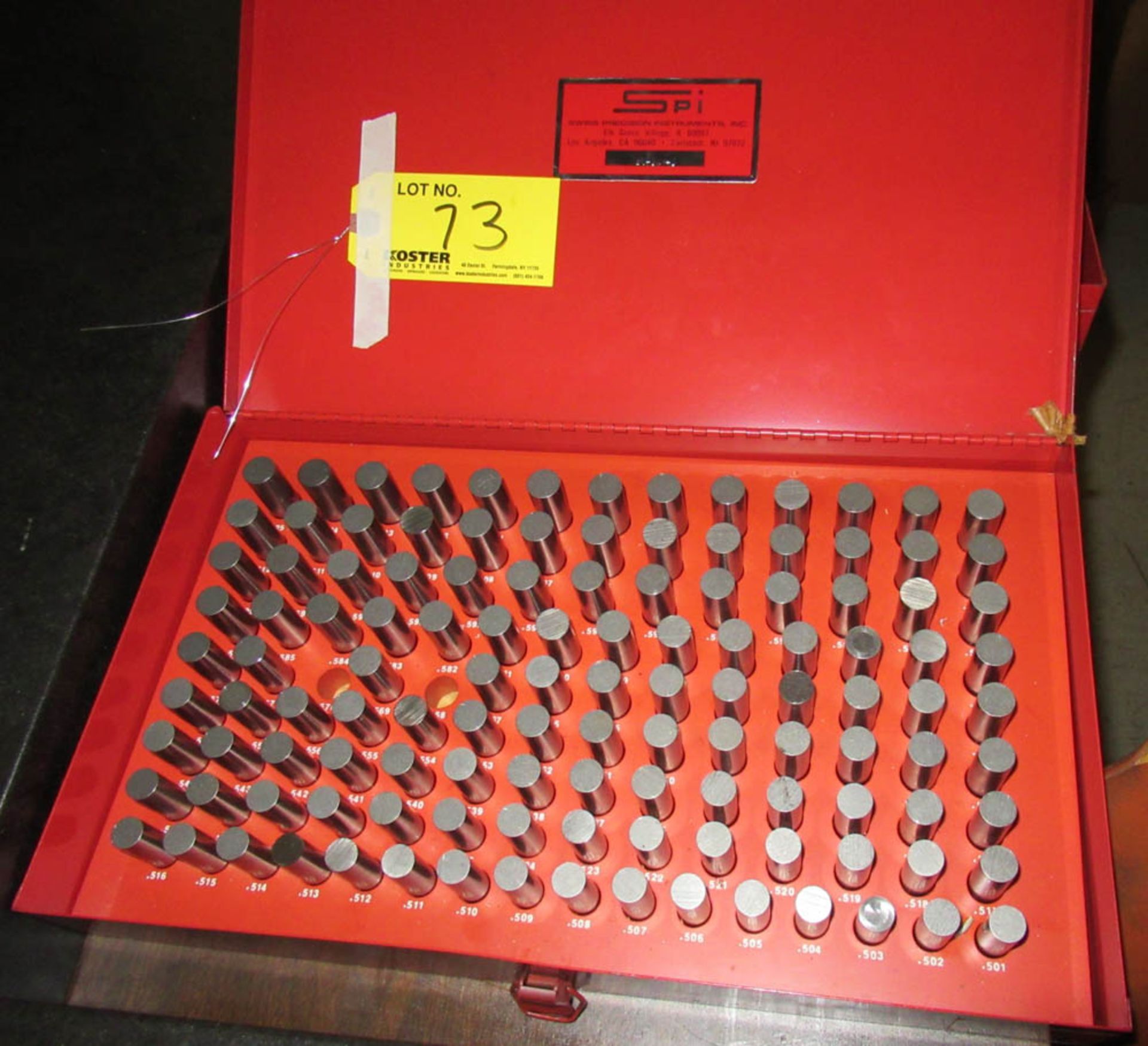 SPI PIN GAGE SET - .501 - .625 [LOCATED IN CLIFTON, NJ]