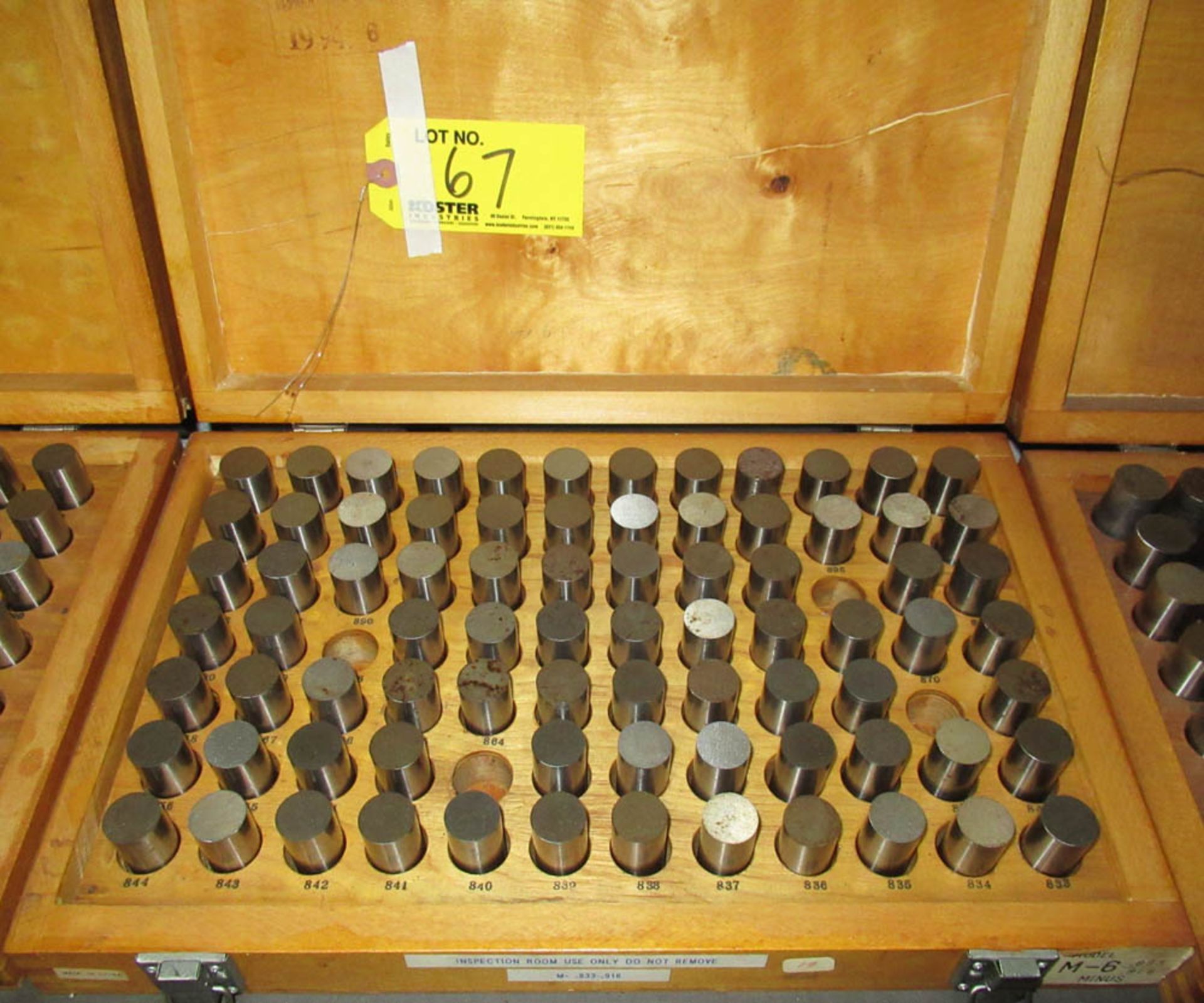 PIN GAGE SET - .833 - .916 [LOCATED IN CLIFTON, NJ]