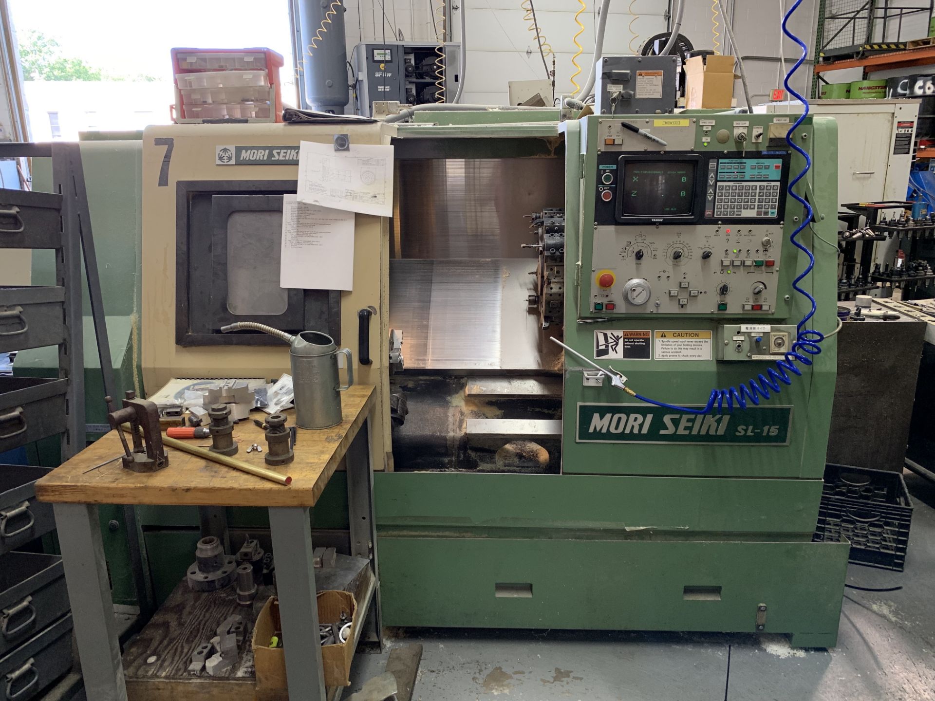 MORI SEIKI MDL. SL15 CNC LATHE WITH YASNAC CNC CONTROLS, S/N: 375 [LOCATED IN MA]