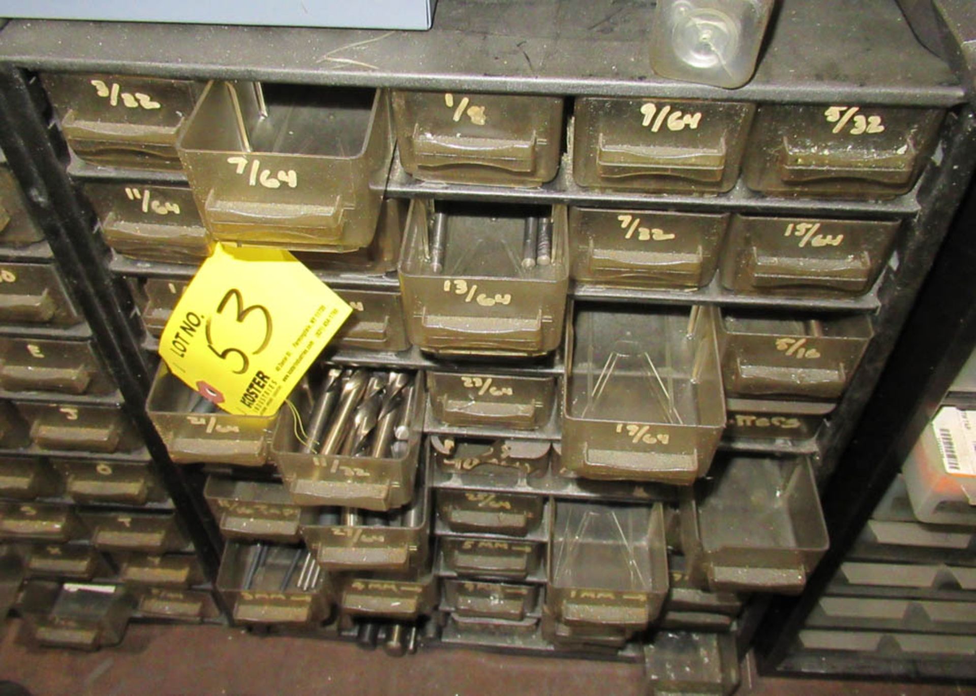 PARTS CABINET WITH ASSORTED DRILL BITS [LOCATED IN CLIFTON, NJ]