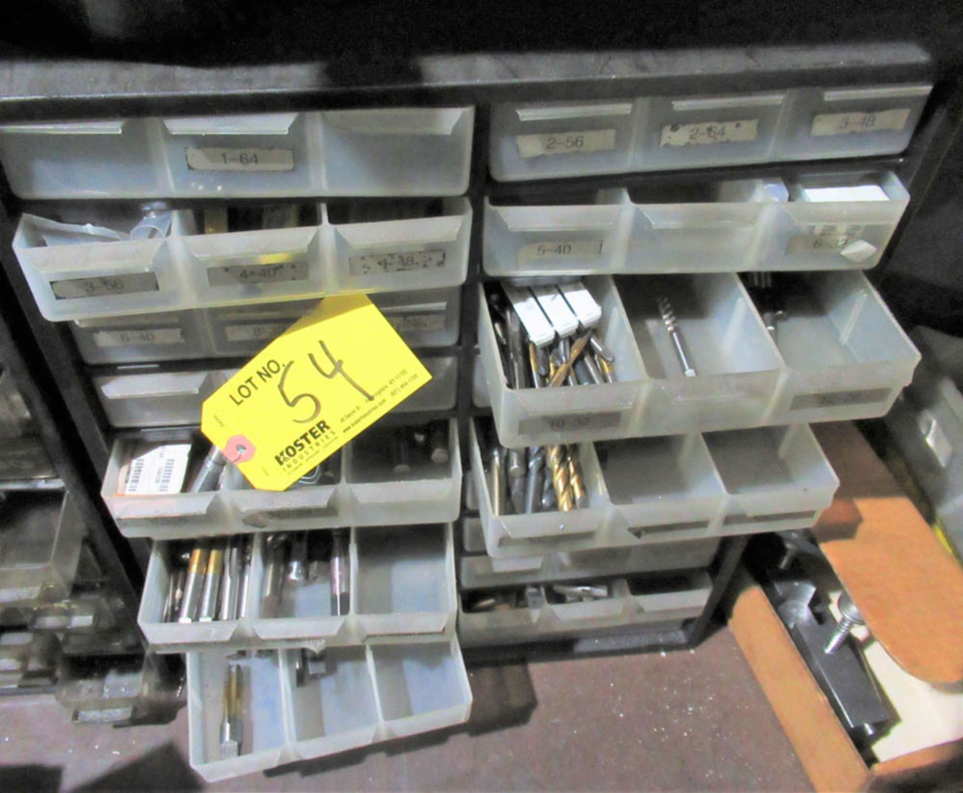 PARTS CABINET WITH ASSORTED TAPS [LOCATED IN CLIFTON, NJ]