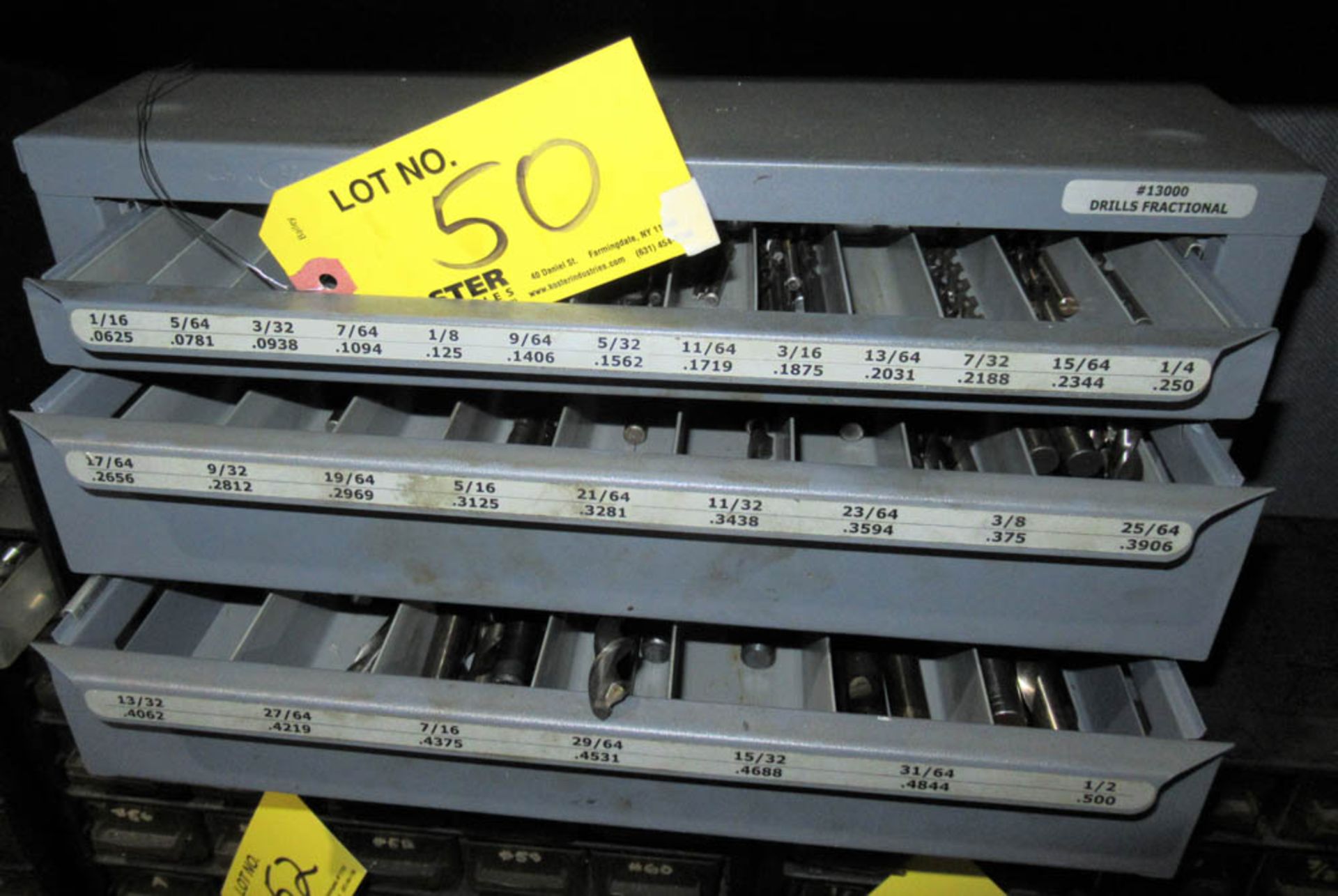 3-DRAWER DRILL INDEX CABINET WITH ASSORTED DRILL BITS [LOCATED IN CLIFTON, NJ]