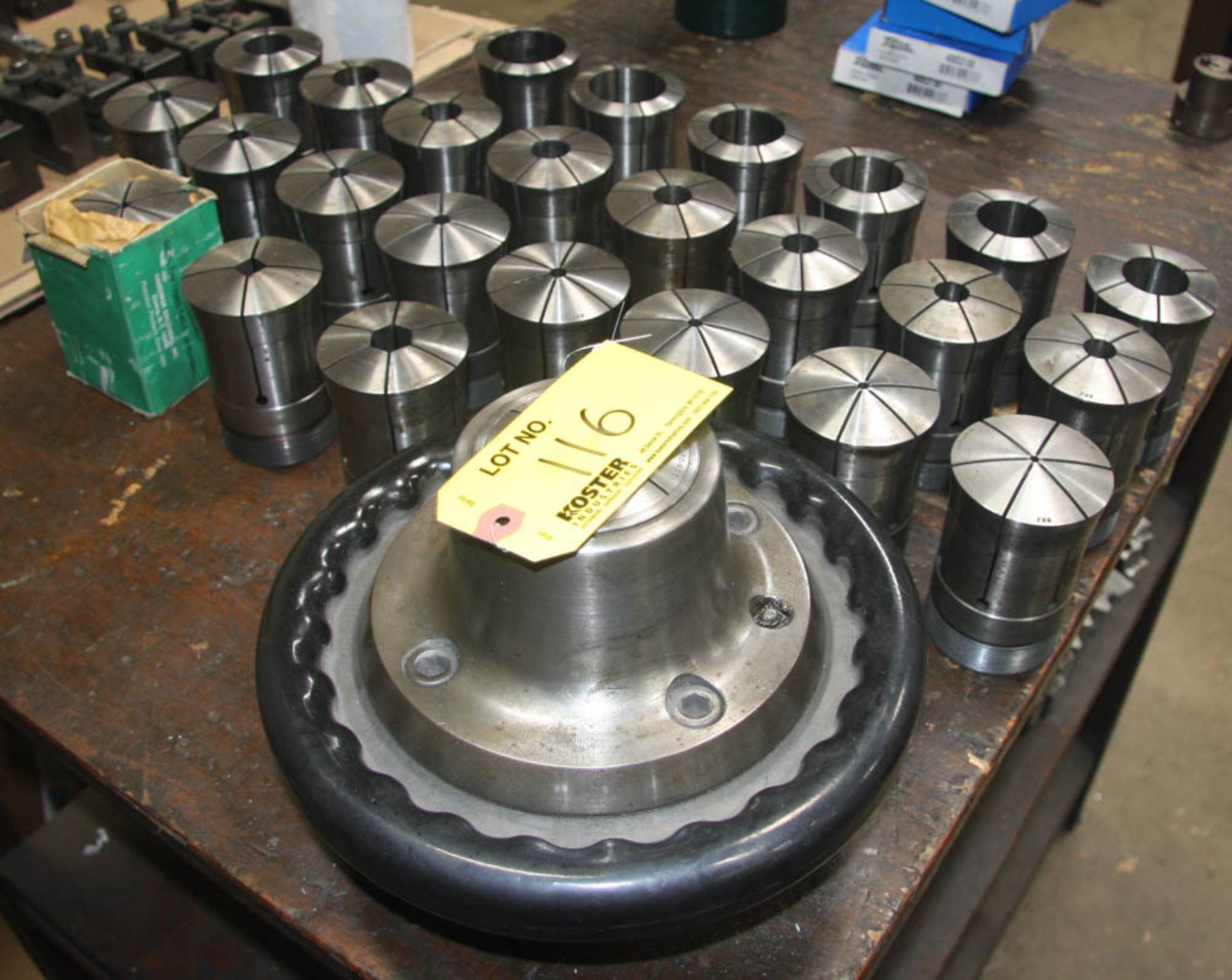 HARDINGE MDL. 22J SPEED CHUCK, WITH ASSORTED COLLETS